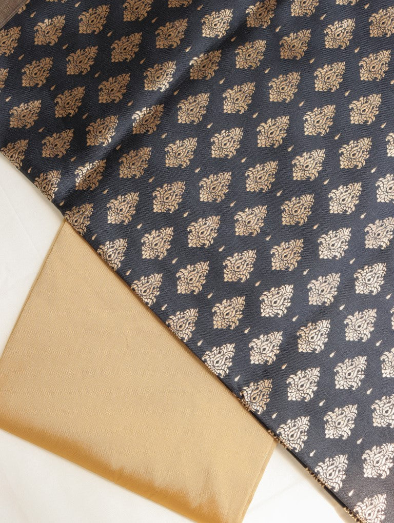 Black and Gold Banarasi Fabric