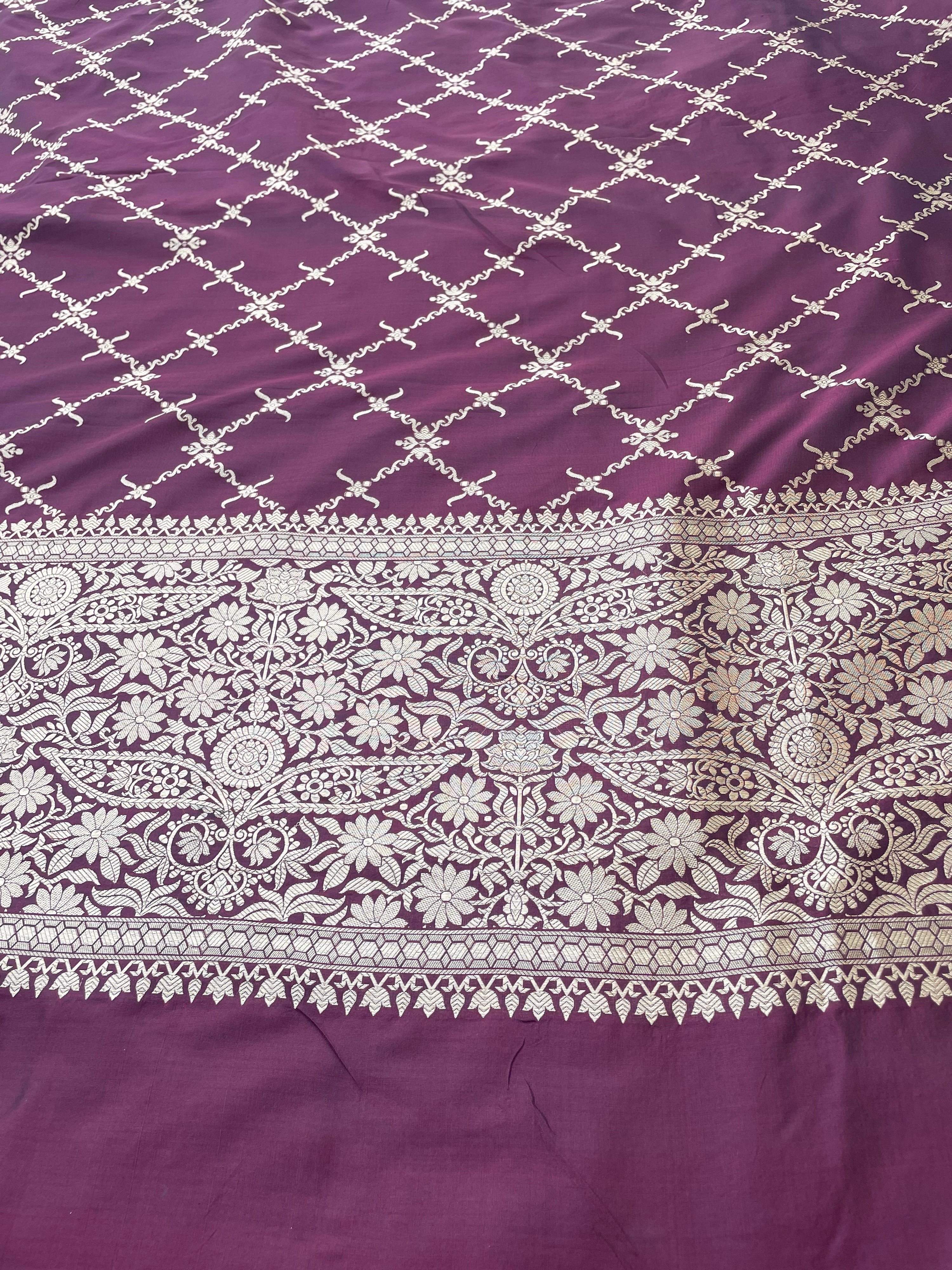 Brown Handwoven Pure Kataan Silk Banarasi Dupatta