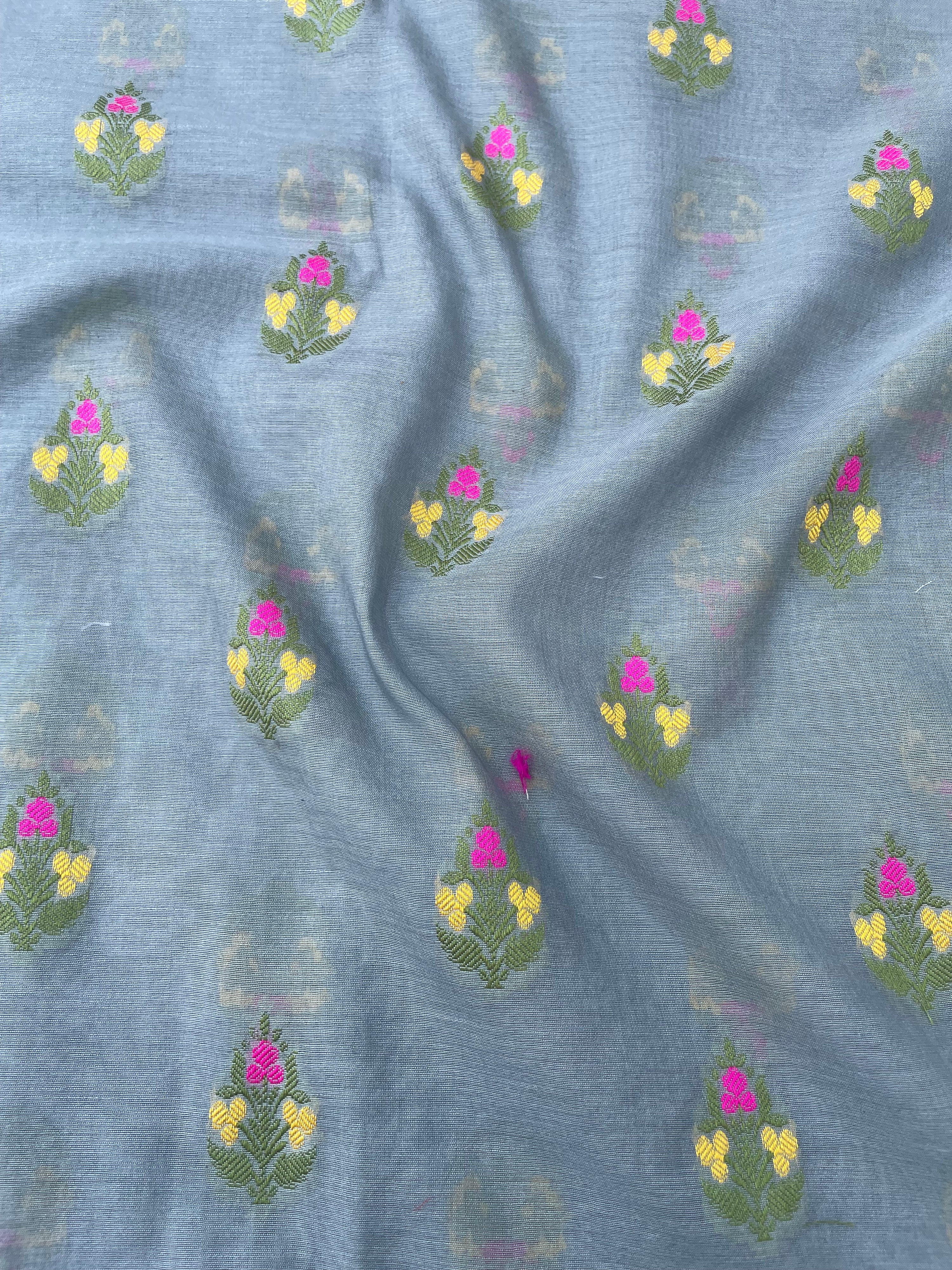 Gray Meenakari Banarasi Cotton Suit Set