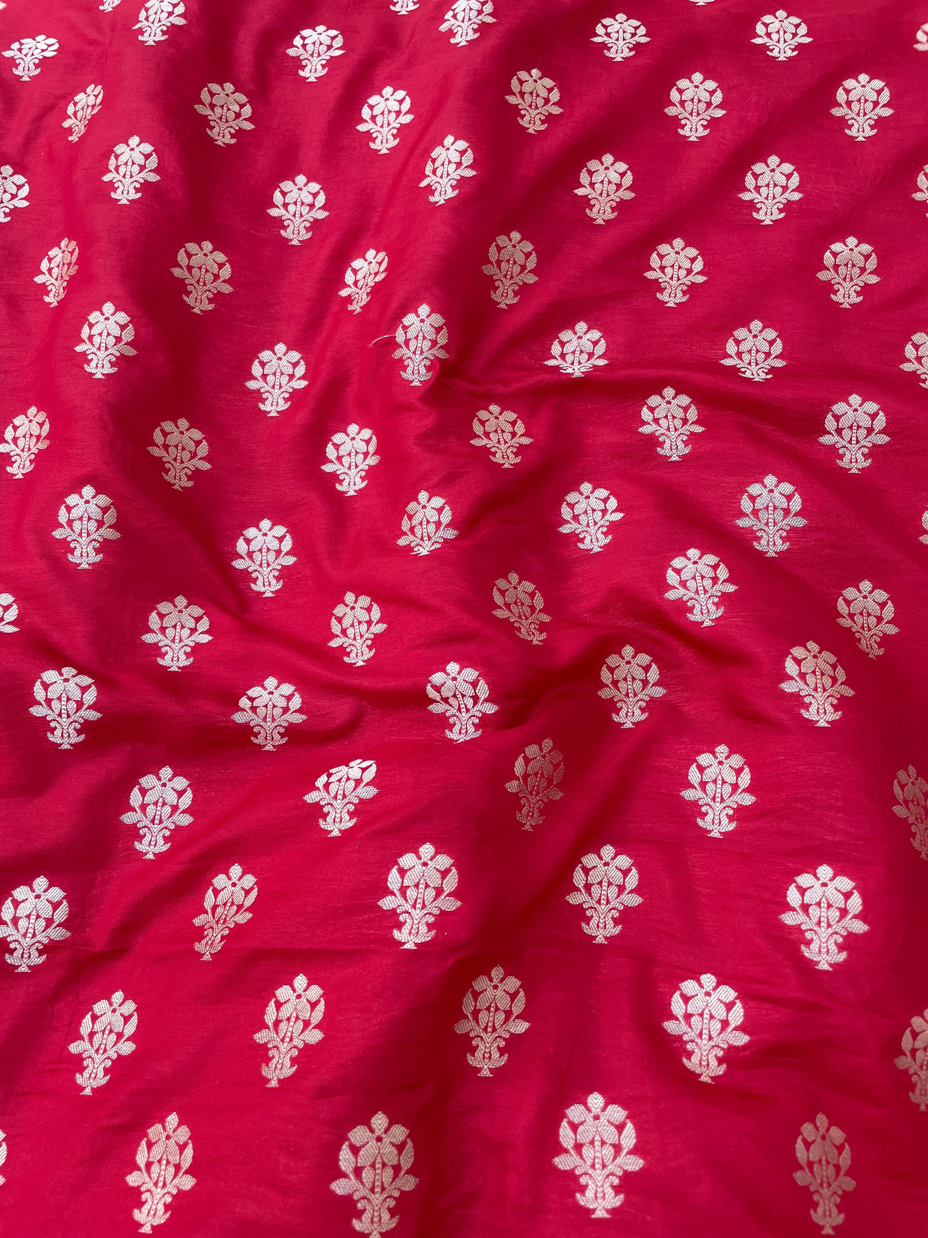 Sahiba Red Handwoven Pure silk With Meenakari Banarasi Lehenga
