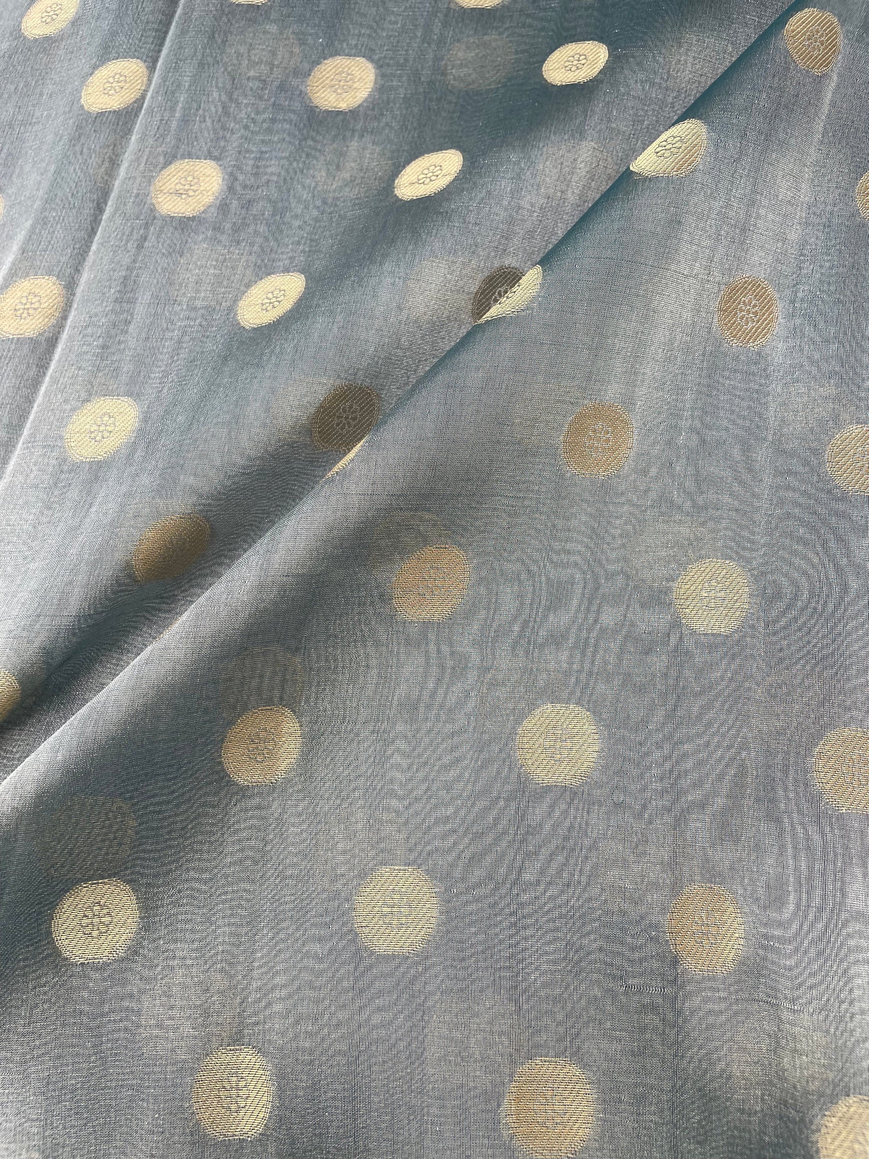 Green Handwoven Pure Tissue Silk Asharfi Buti Fabric