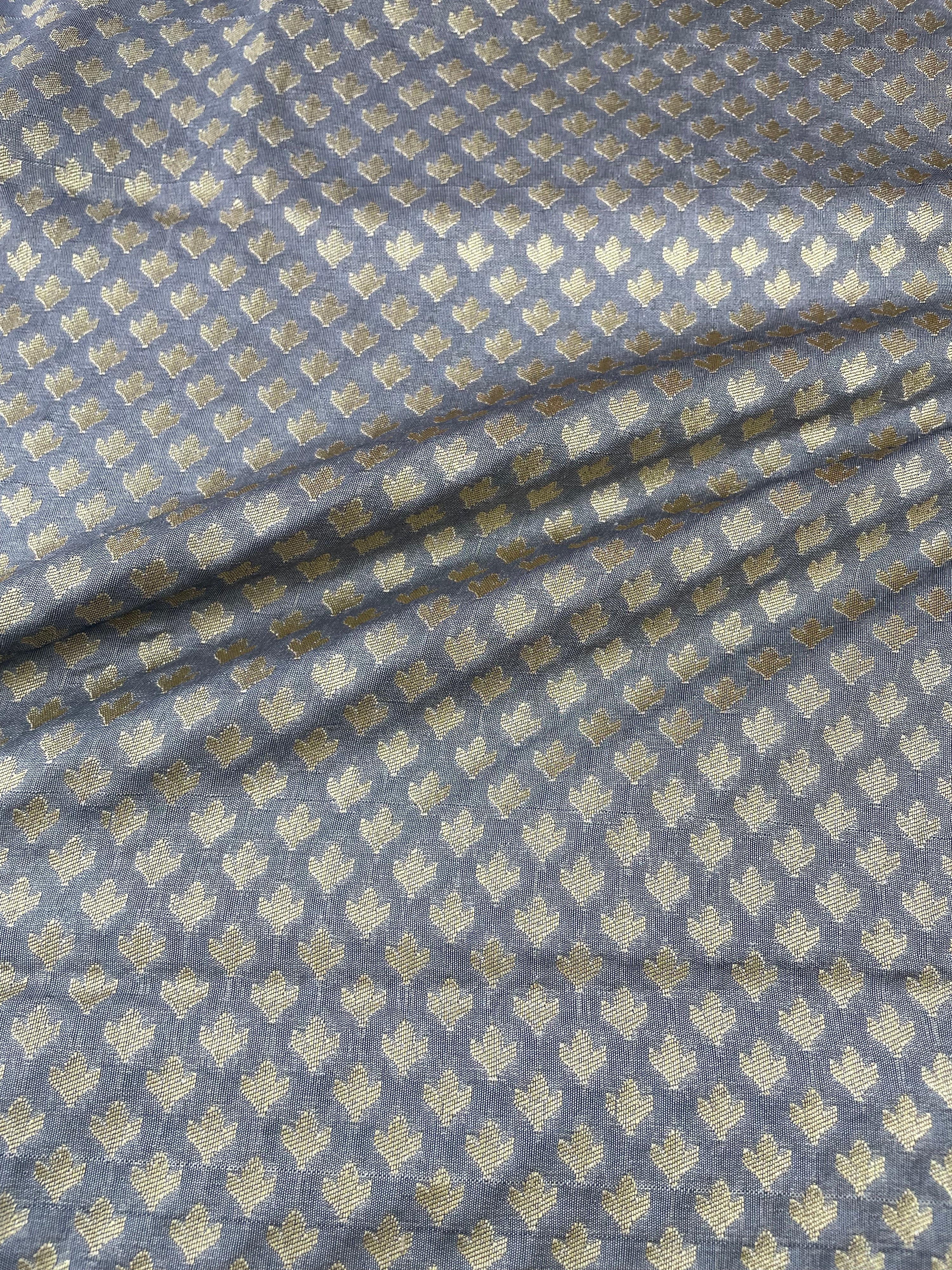 Gray Semi Silk Buti Fabric