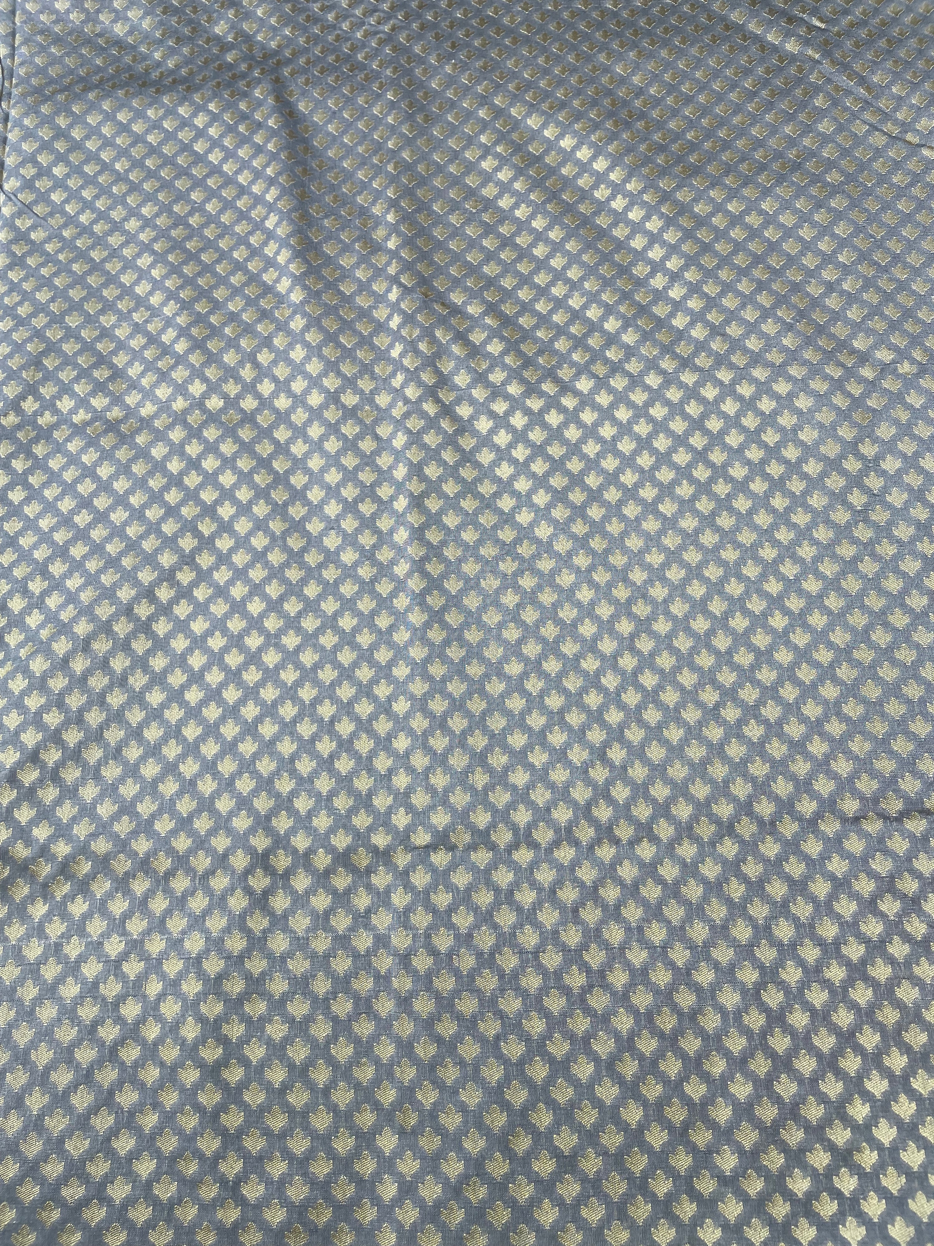 Gray Semi Silk Buti Fabric