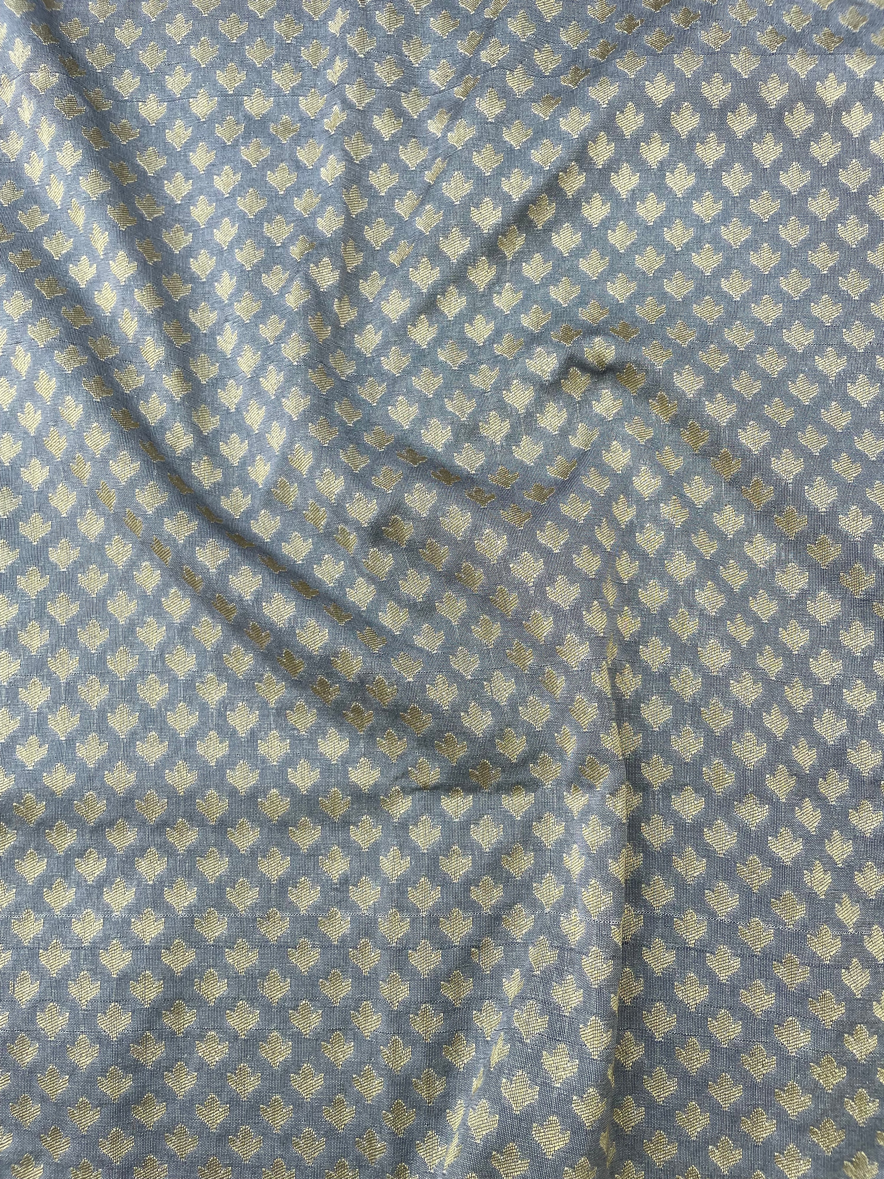 Gray Semi Silk Buti Fabric