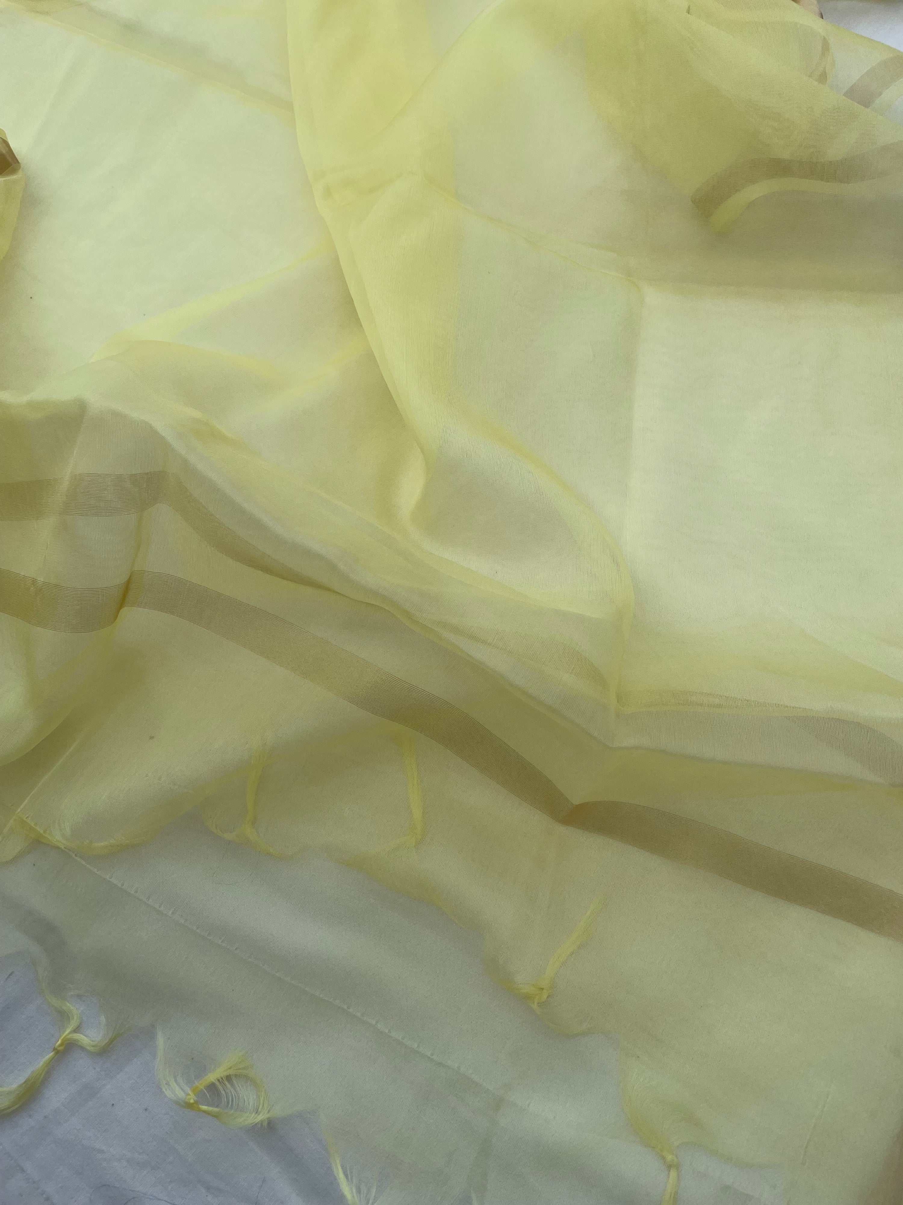 Yellow Banarasi Cotton Suit Set