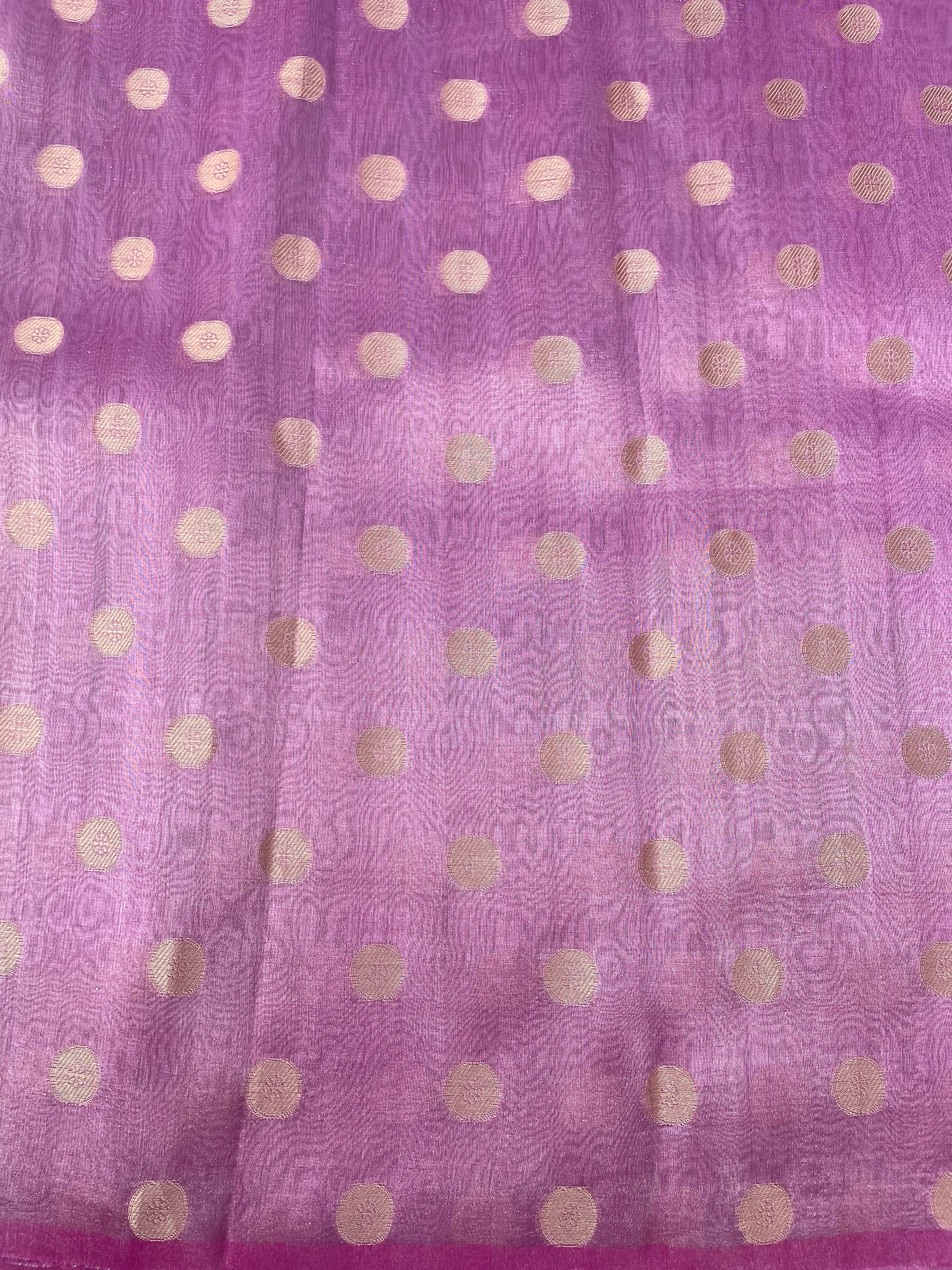 Pink Handwoven Pure Tissue Silk Asharfi Buti Fabric