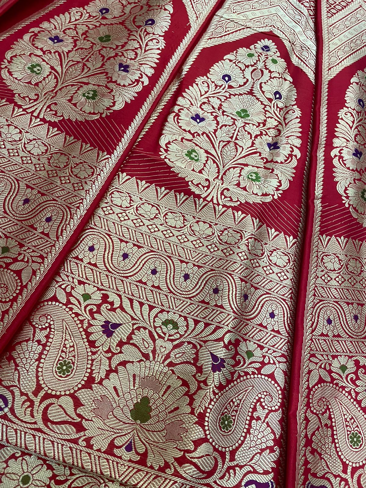 Anupama Red Handwoven Pure Silk Banarasi Lehenga