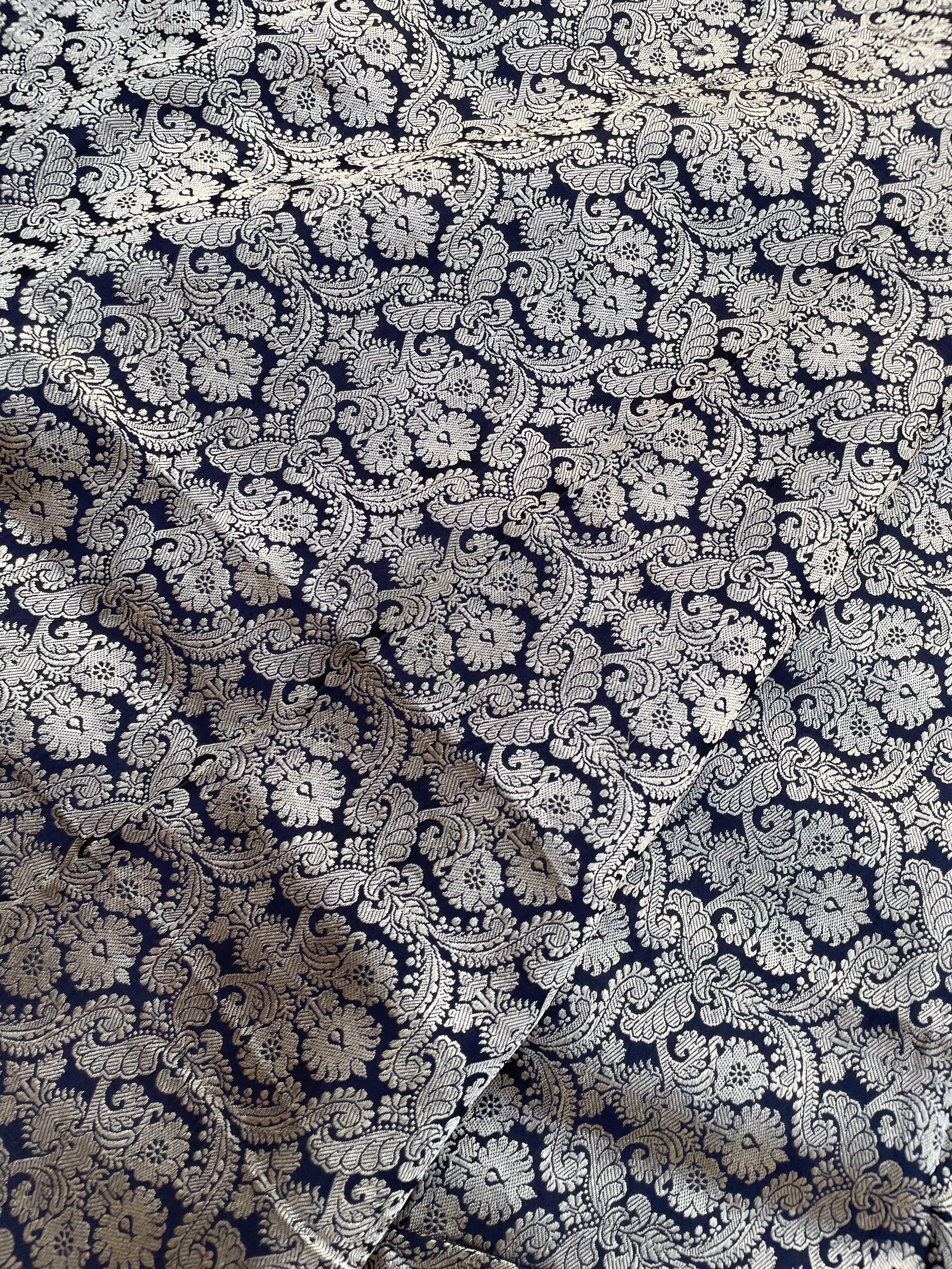 Black Handloom Satin Silk Banarasi Saree