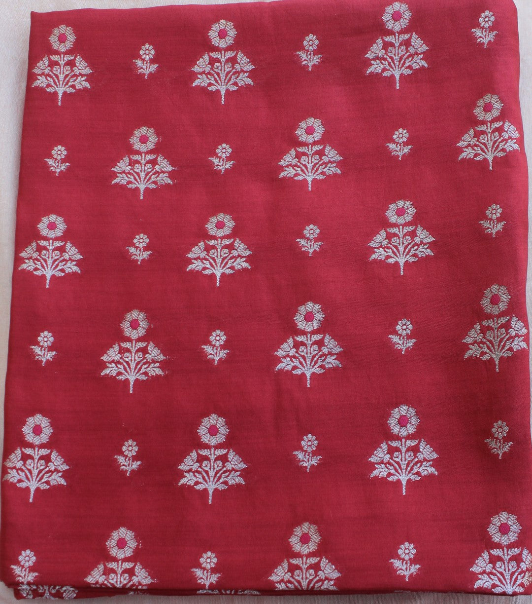 Red Banarasi Chiniya Silk Suit Set