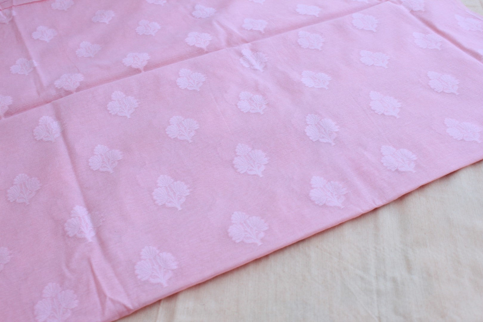 Pink Banarasi Cotton Suit Set