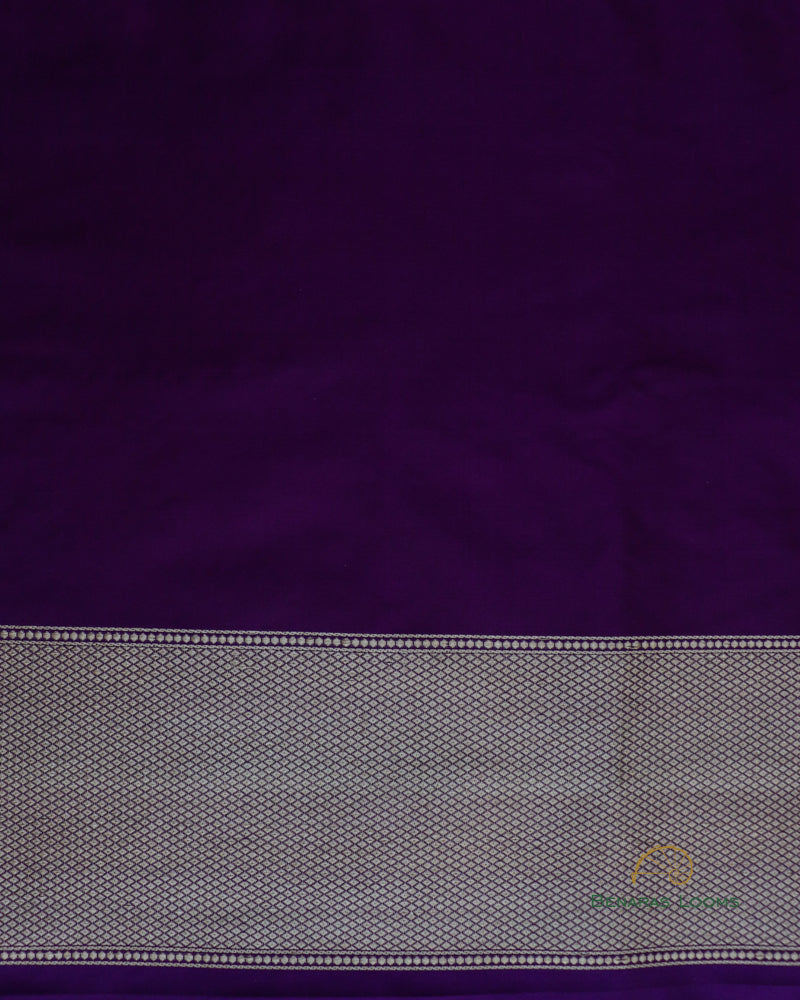 Purple Handloom Kataan Silk Shikargah Jangla Banarasi Saree
