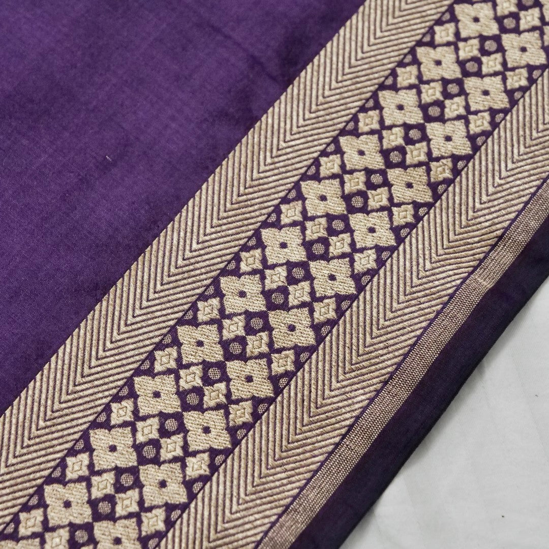 Purple Handwoven Banarasi Pure Silk Dupatta