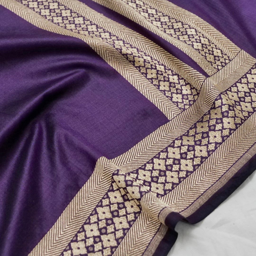Purple Handwoven Banarasi Pure Silk Dupatta