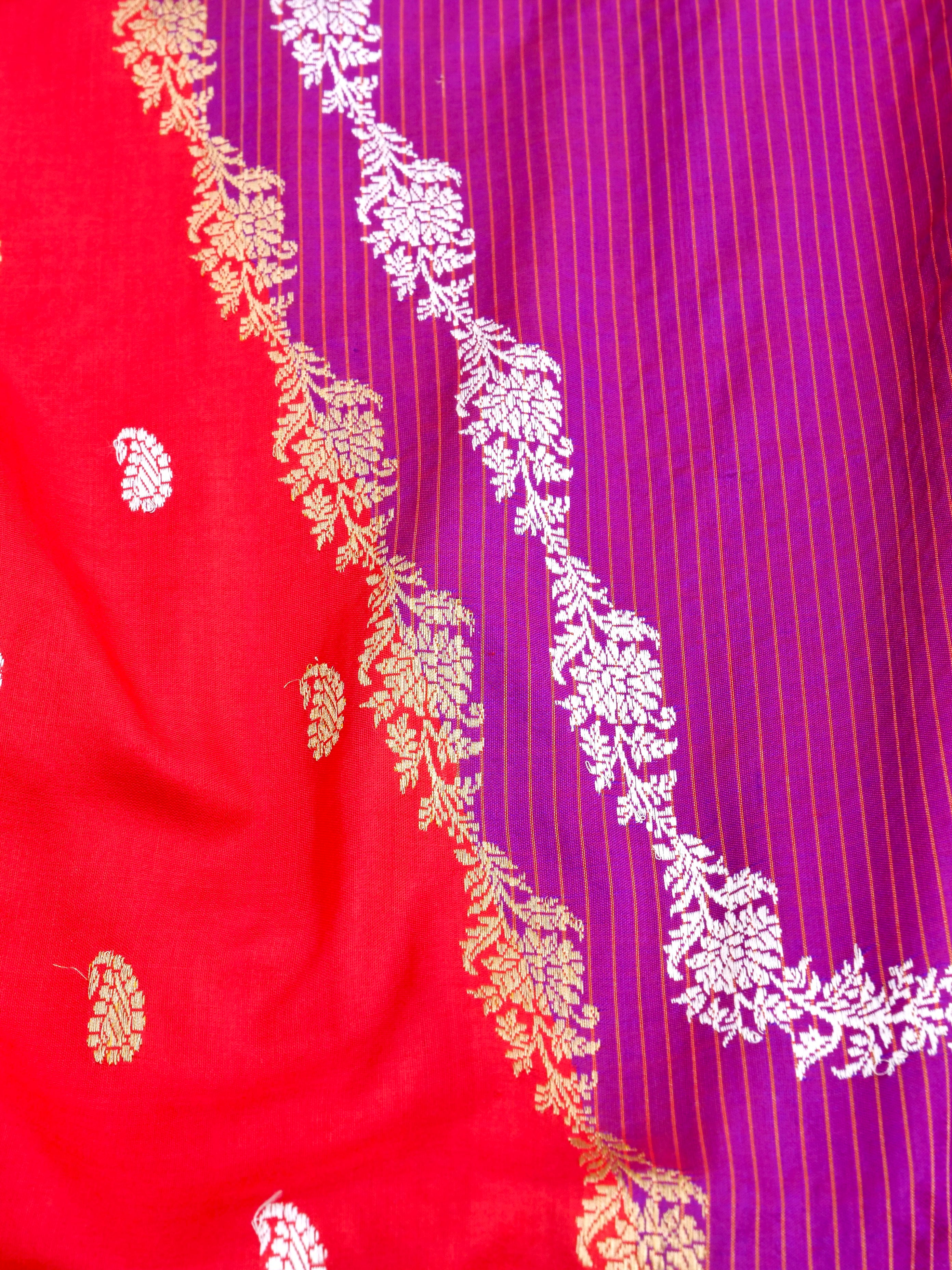 Rangkaat Handwoven Pure Kataan Silk Kadhua Benarasi Saree