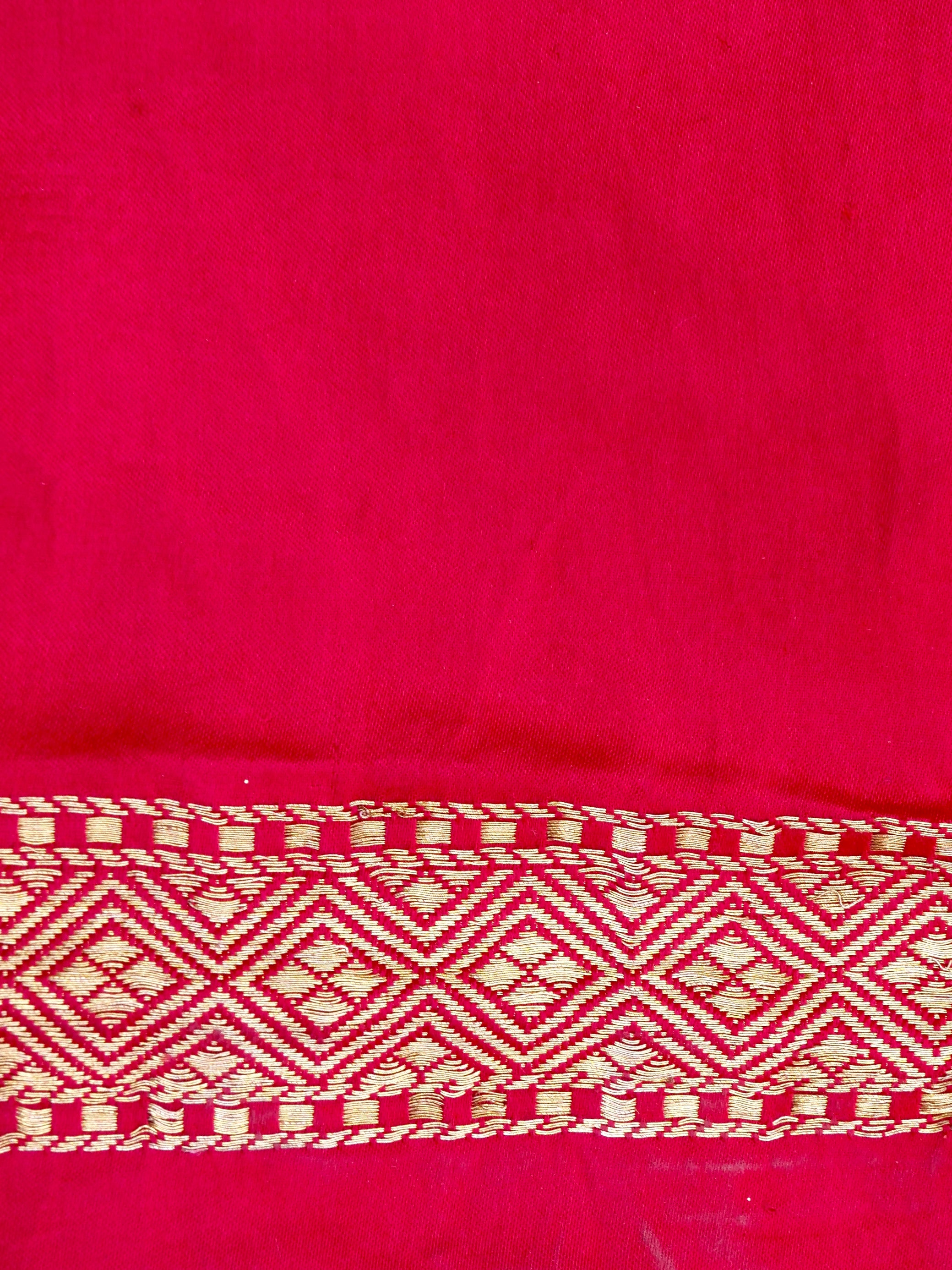 Red Handwoven Pure Satin Silk Banarasi Saree