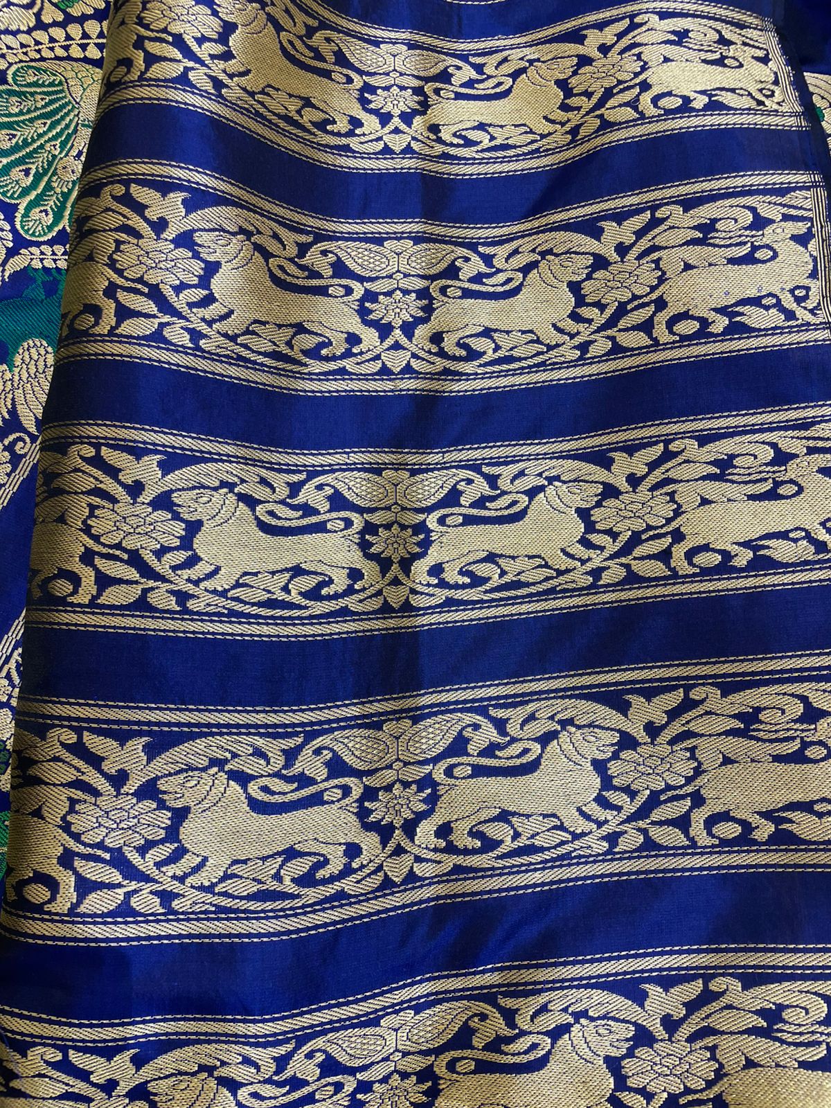 Shikarbagh Blue Handwoven Pure Kataan Silk Banarasi Lehenga