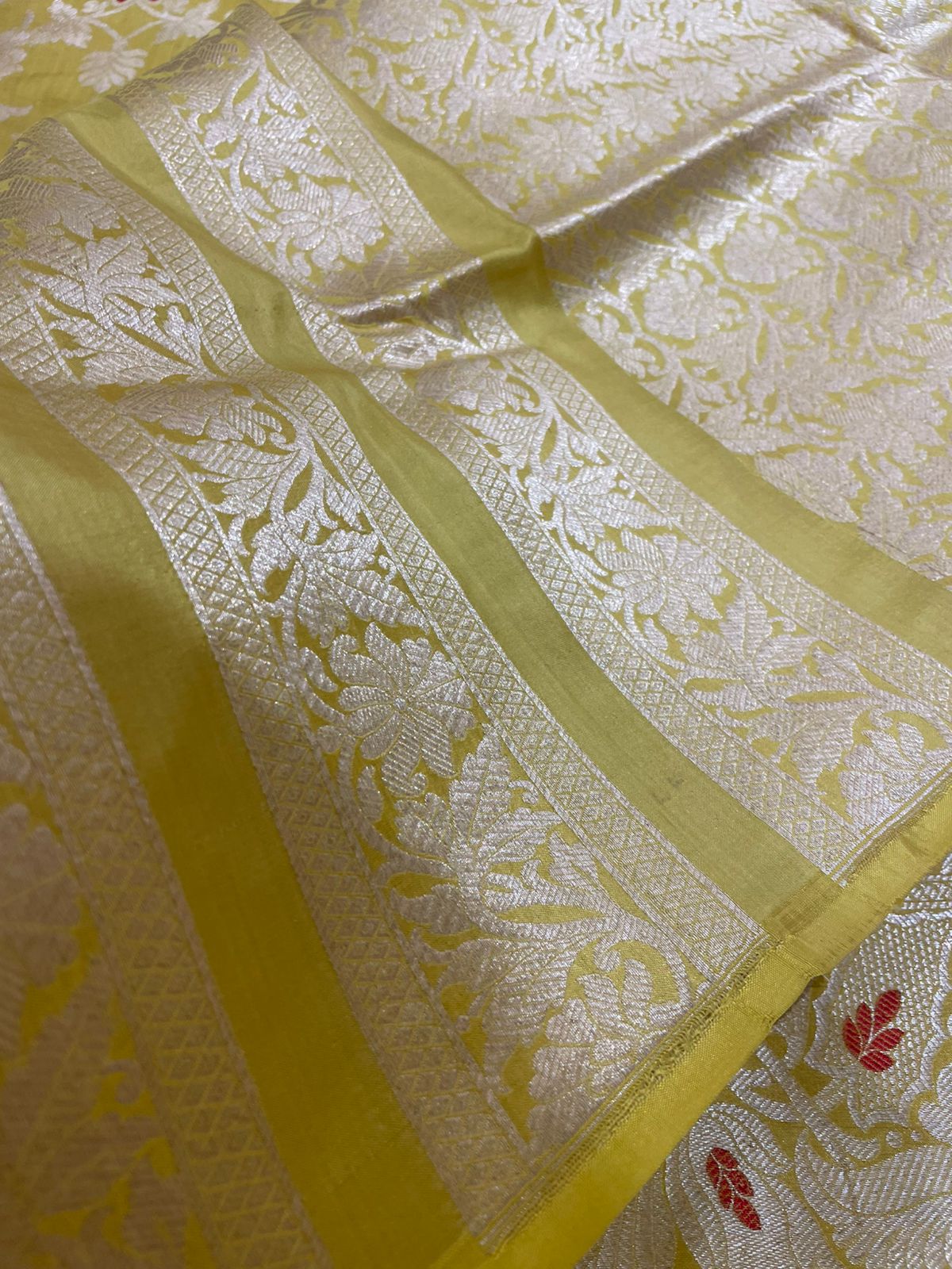 Chhavi Yellow Handwoven Pure Silk Banarasi Lehenga