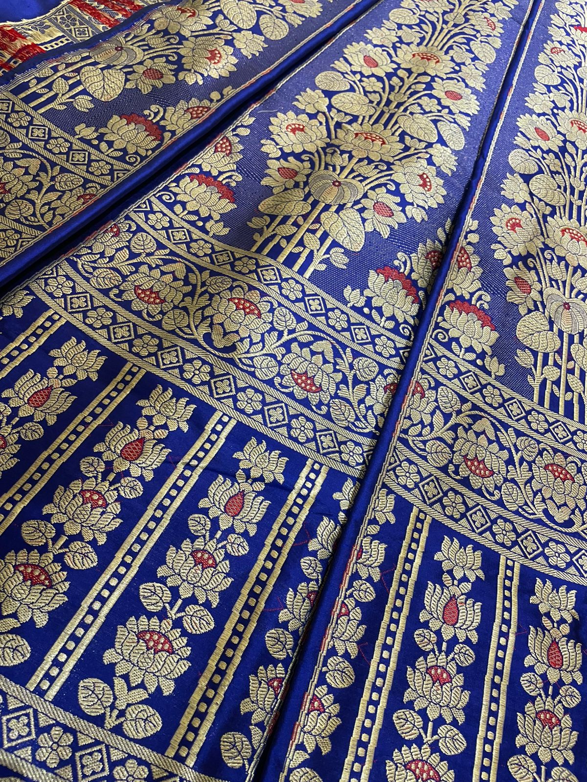 Gulbagh Blue Handwoven Pure Silk Banarasi Lehenga