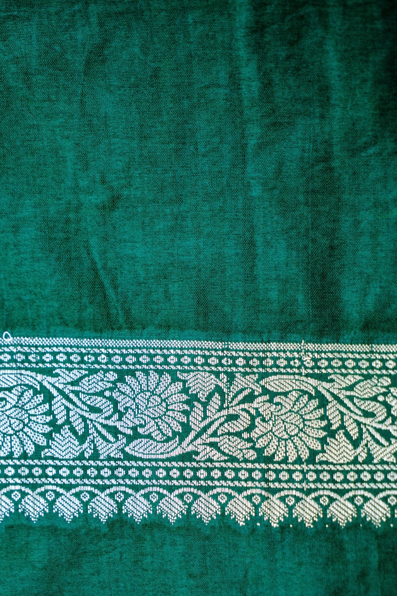 Green Raw Mango Silk Meena Striped Saree