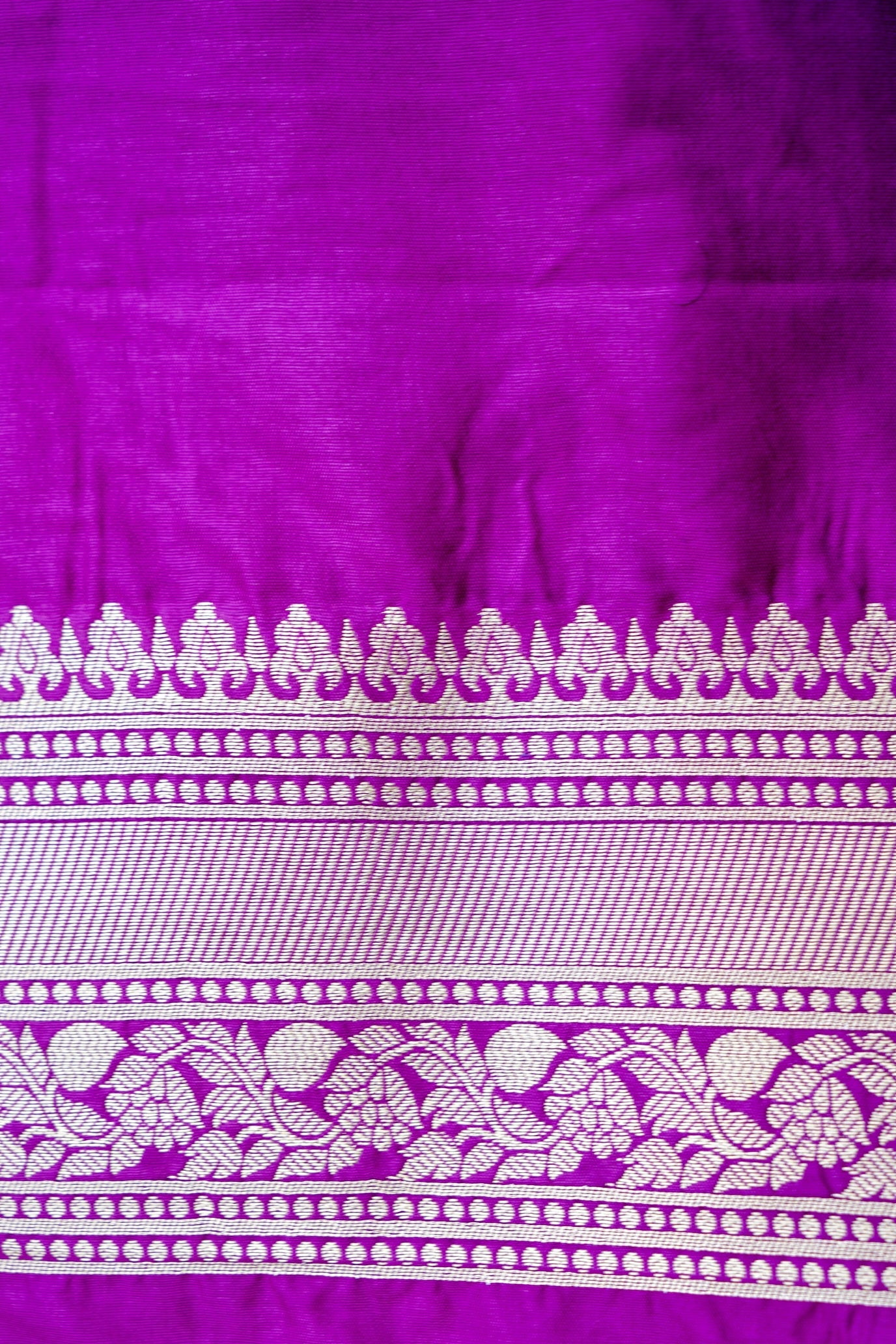 Purple Banarasi Silk Saree with Zari Floral Jaal