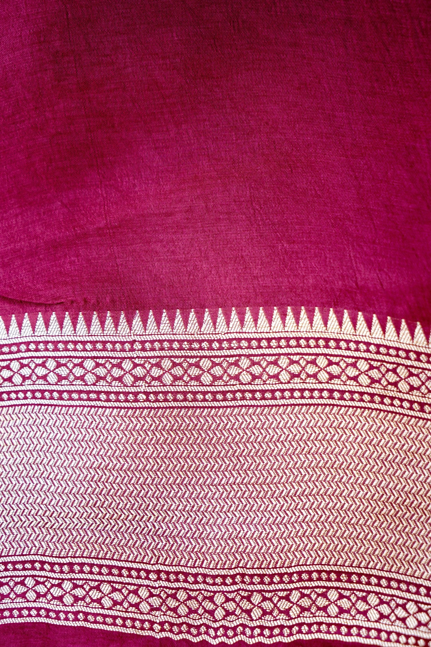 Pink Banarasi Munga Crepe Saree with Shikargah
