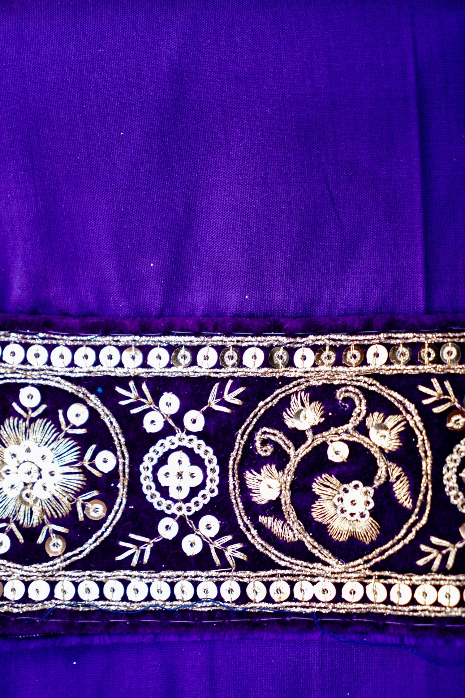 Purple Tissue Silk Saree with Lace Border
