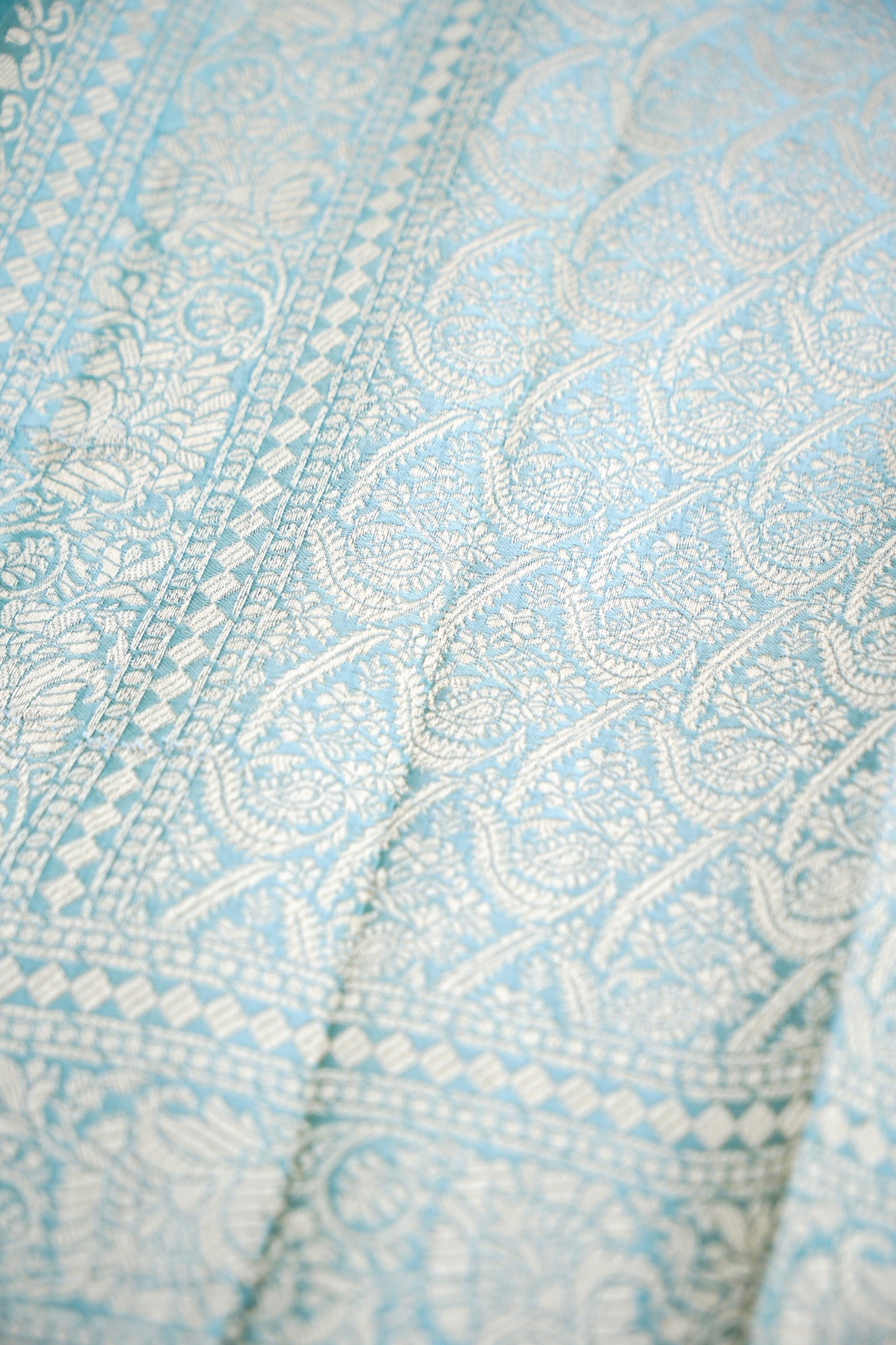 Green Banarasi Mashru Saree Sona-Rupa Shikargah