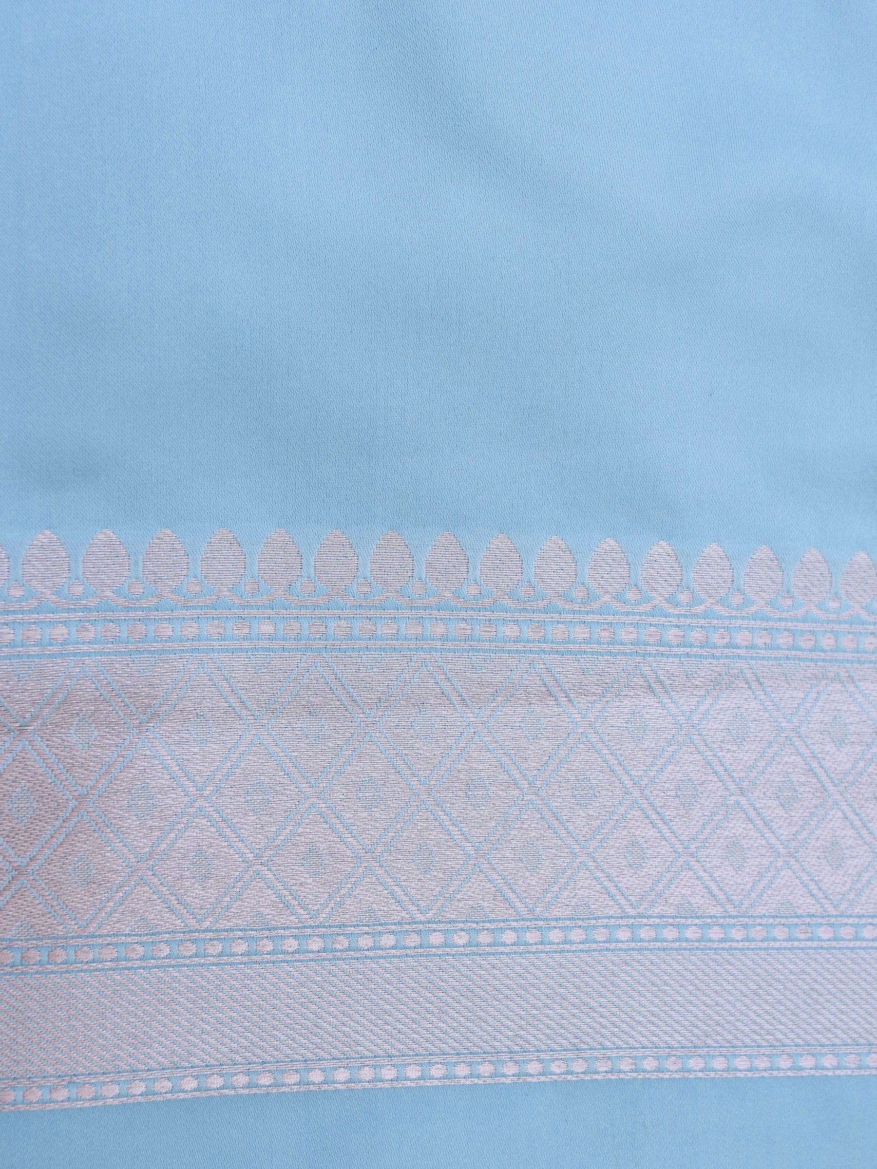 Sky Blue Banarasi Mashru Silk Saree
