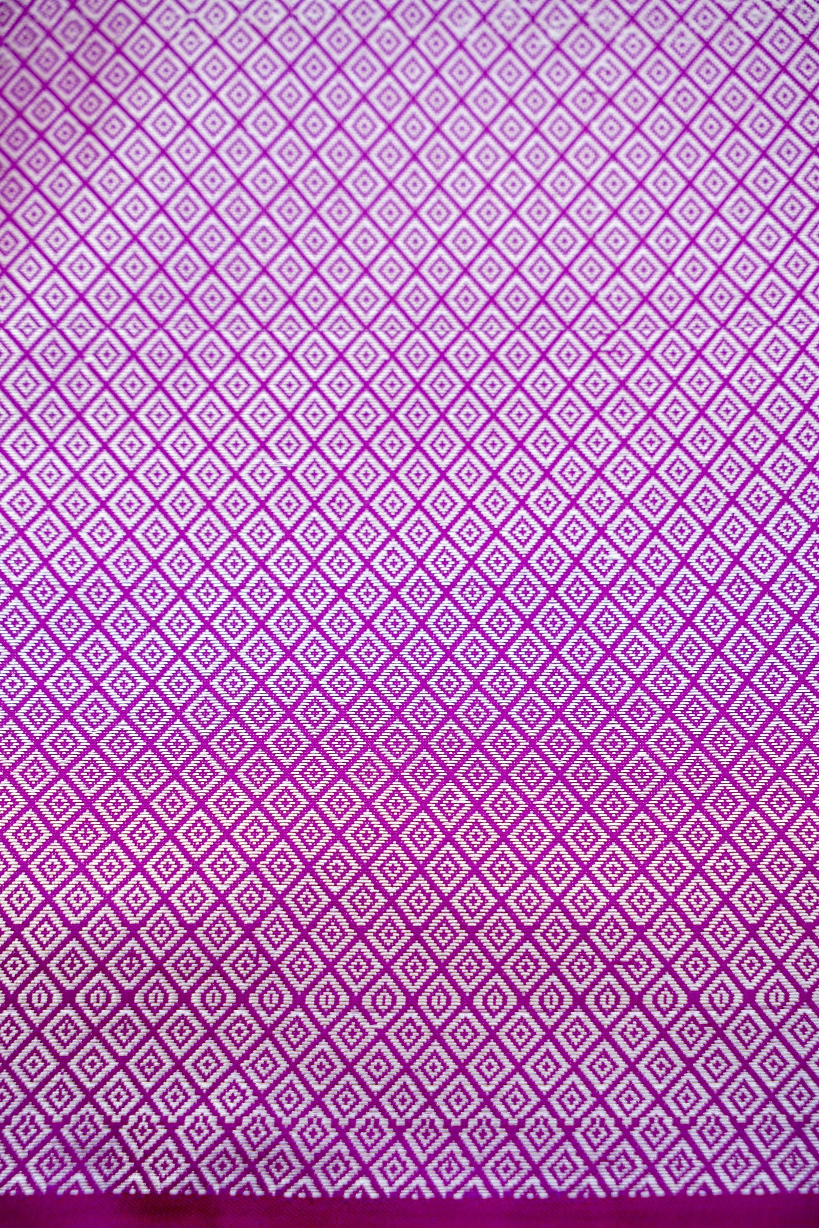 Purple Plain Silk Saree with Border and Pallu