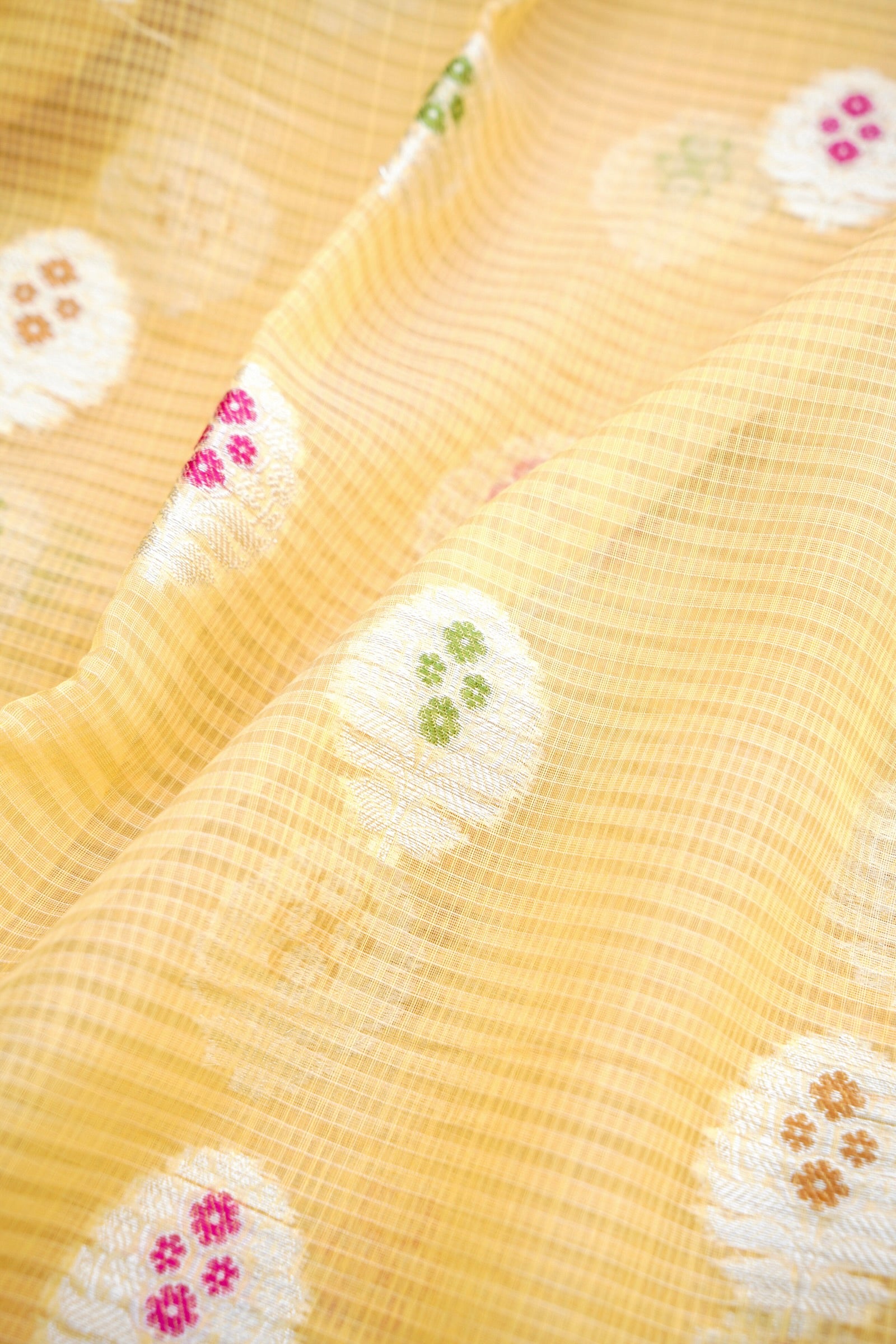 Kota Silk Yellow Buta Woven Banarasi Saree