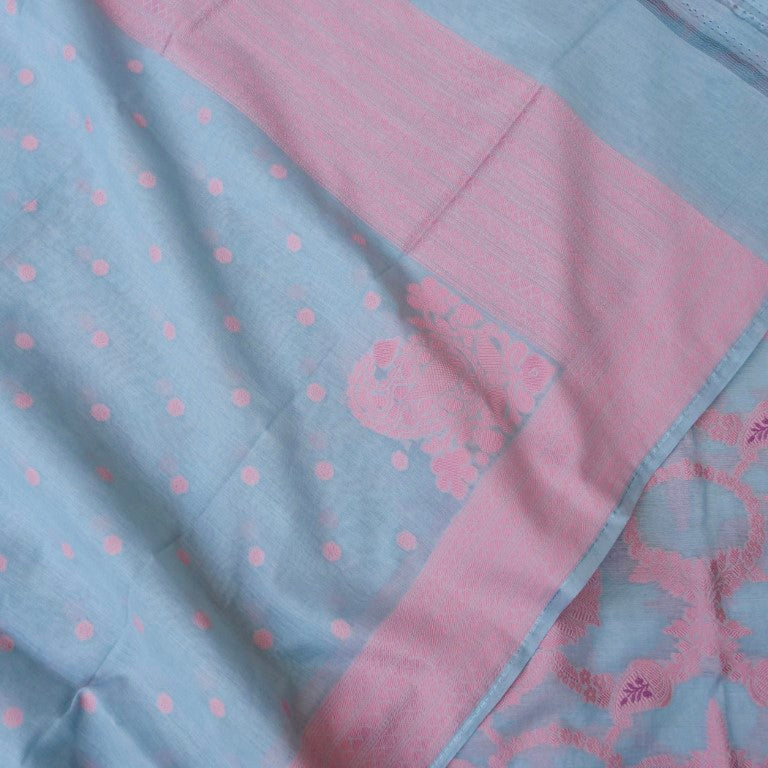 Grey Cotton Silk Banarasi Unstitched Suit Fabric