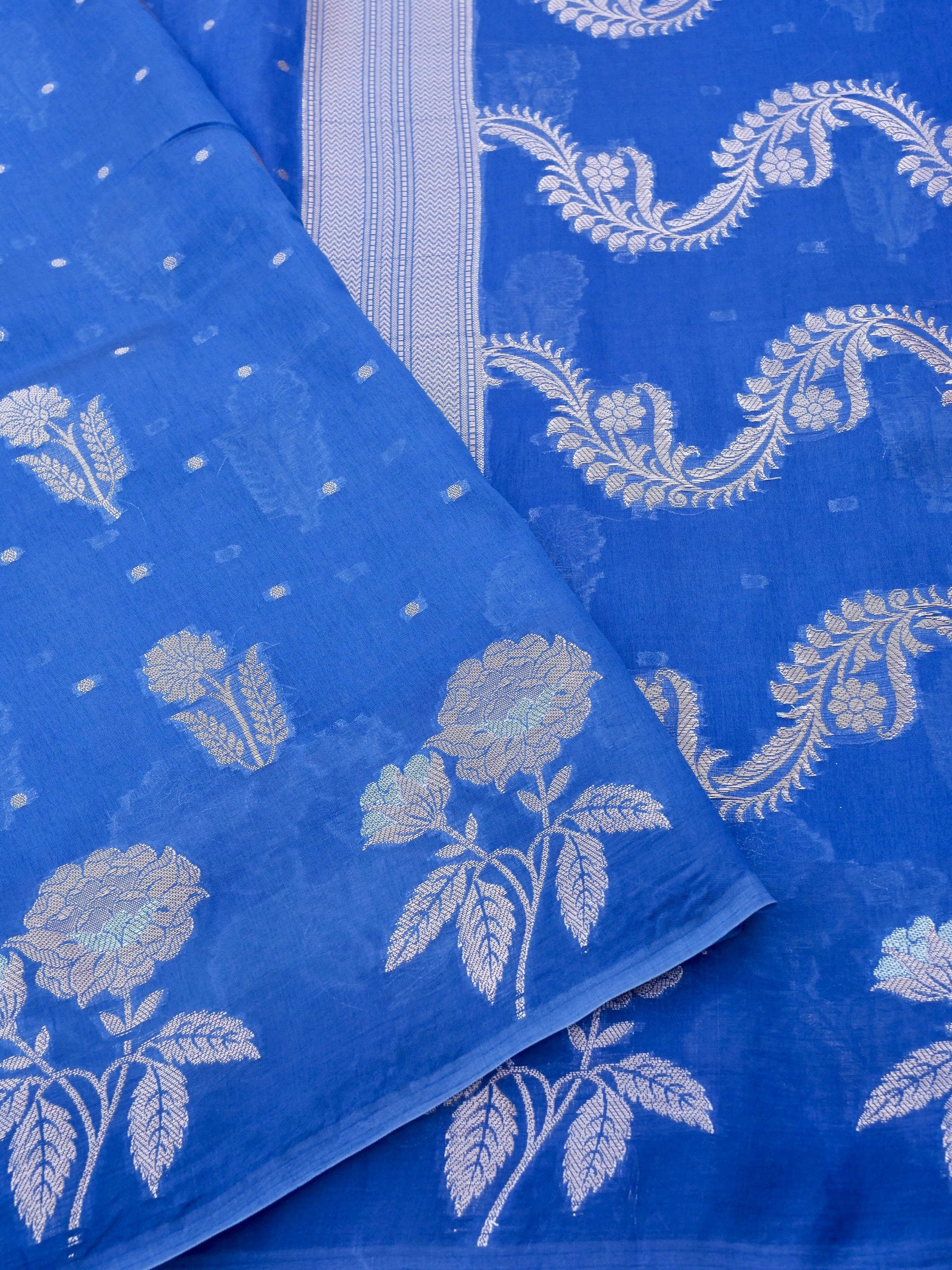 Blue Chiniya Silk Blended Banarasi Saree