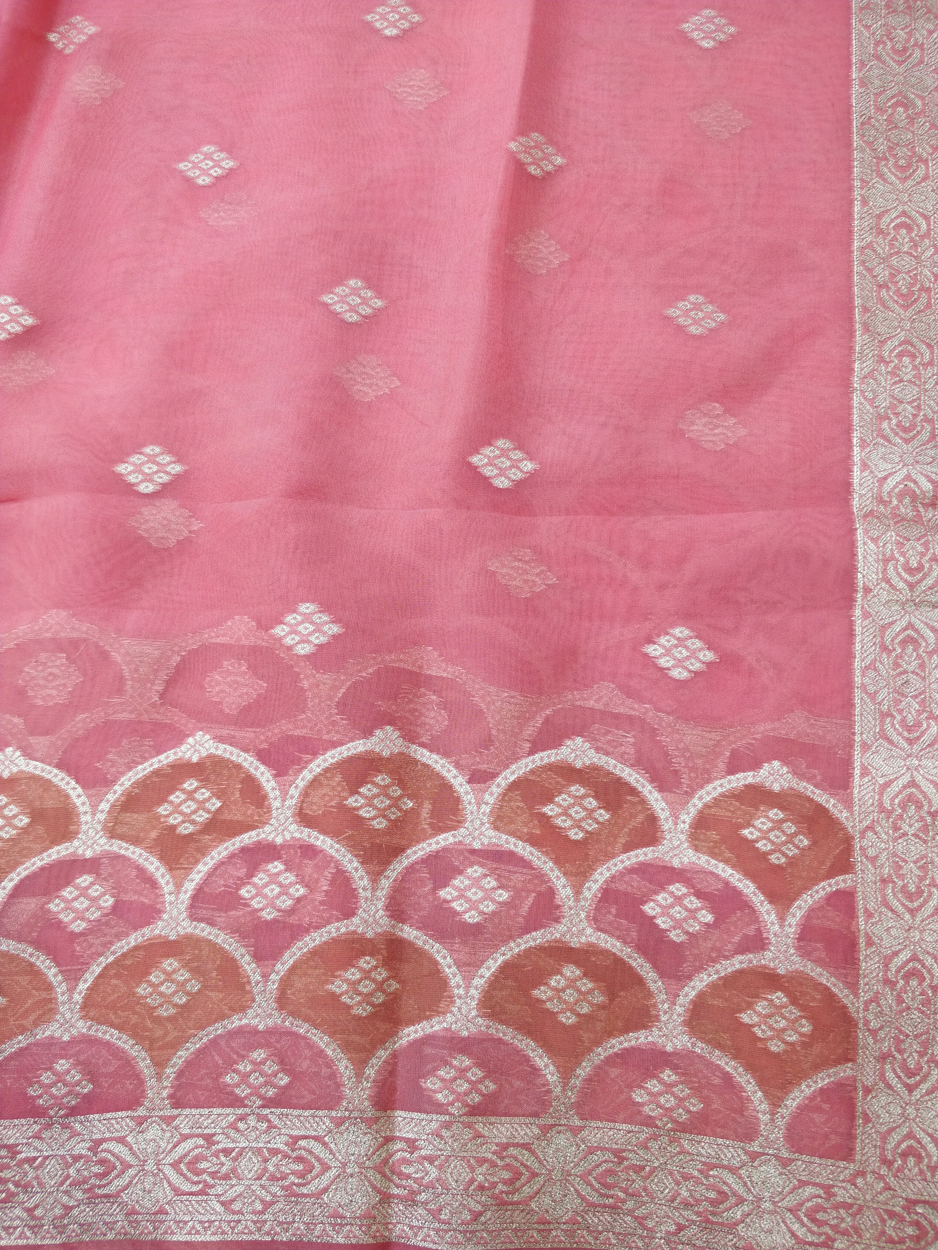 Pink Rangkaat Organza Banarasi Suit Set