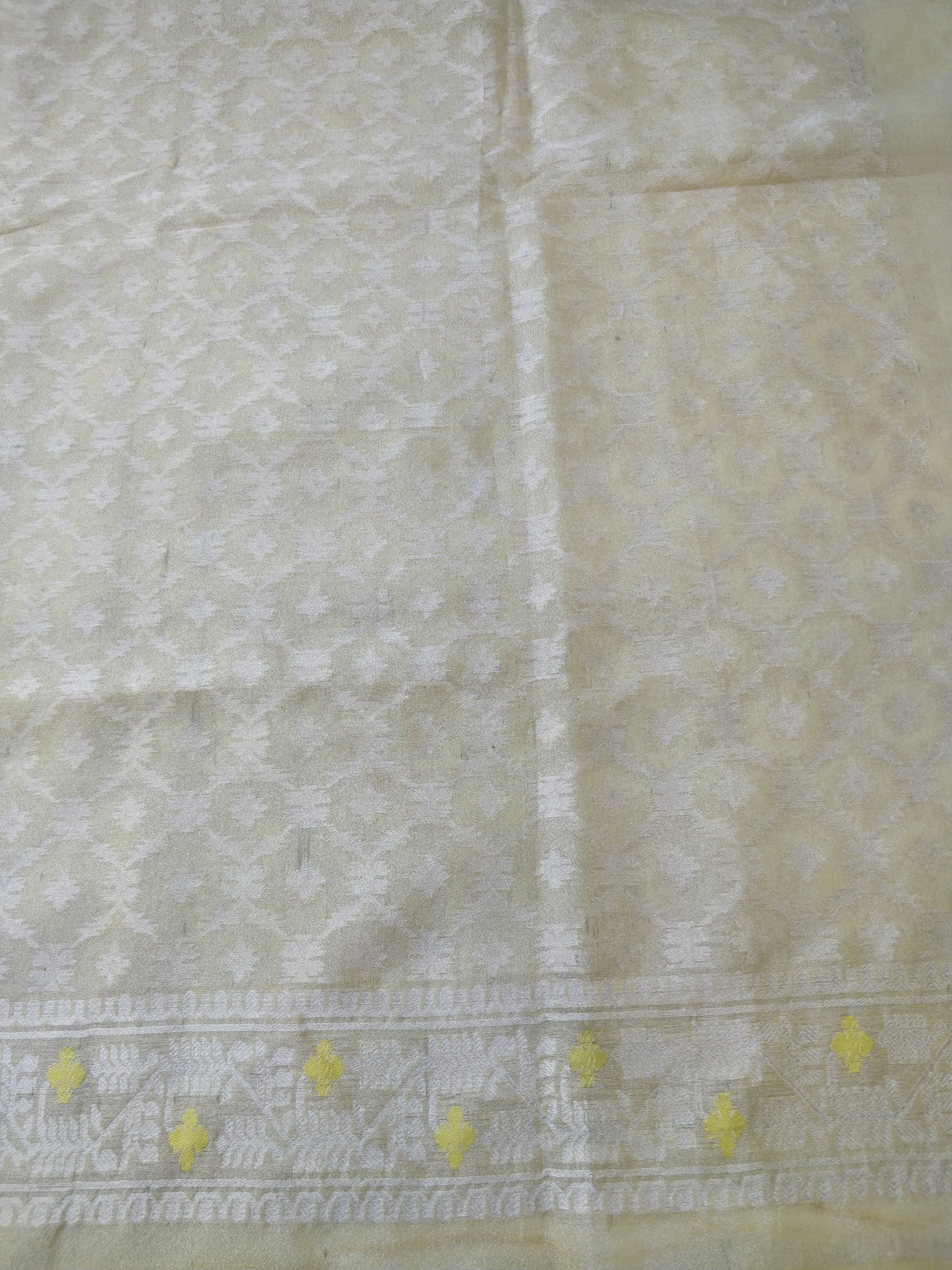 1 m Yellow Handwoven Pure Tissue Silk Blouse Fabric