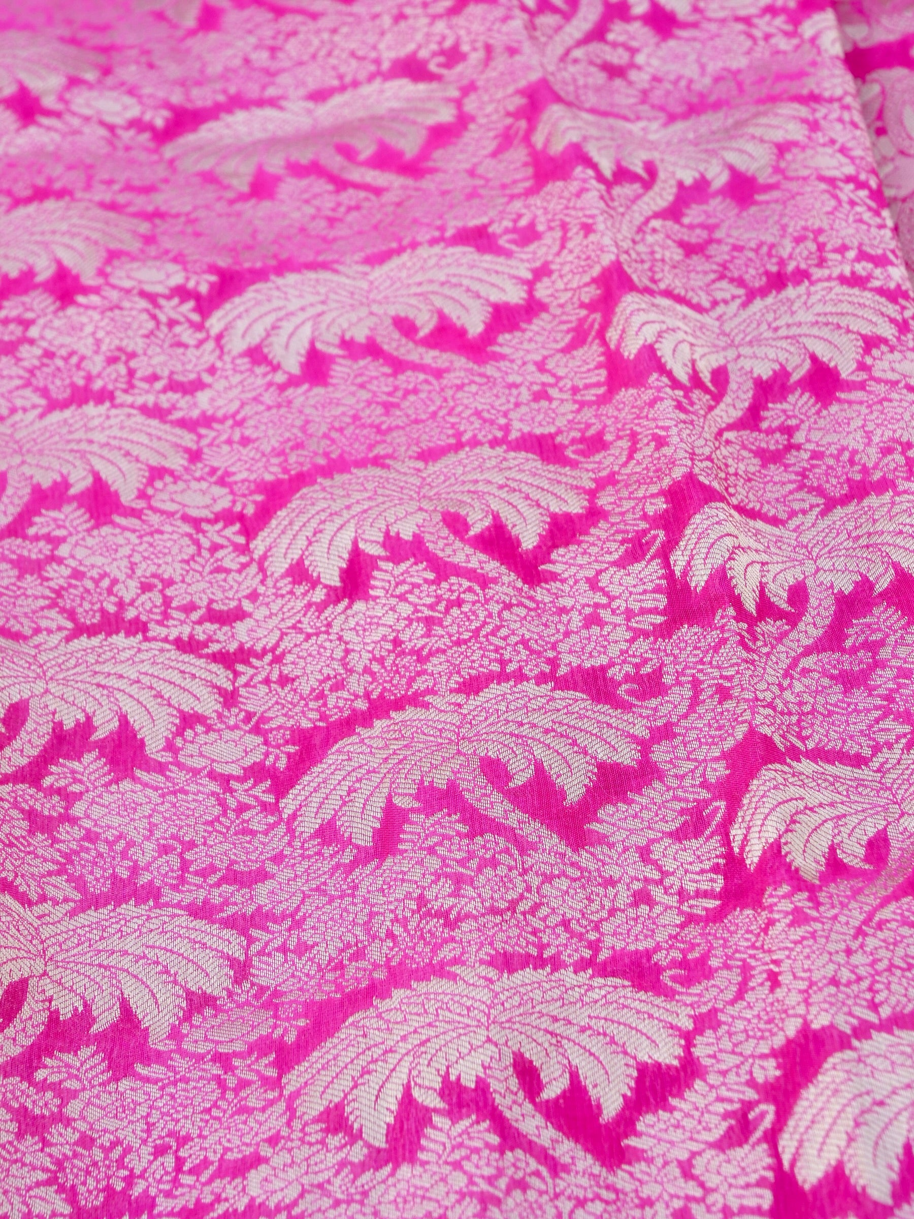 Pink Georgette Silk Jangla Banarasi Saree