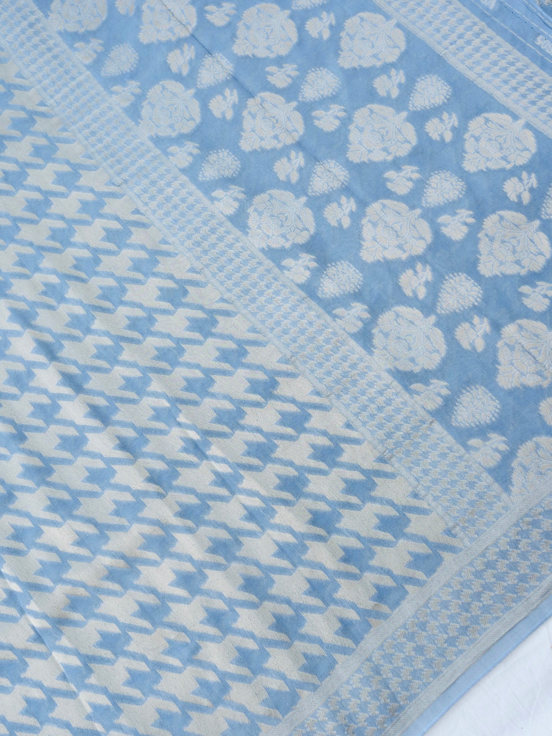 Grey Georgette Silk Banarasi Saree