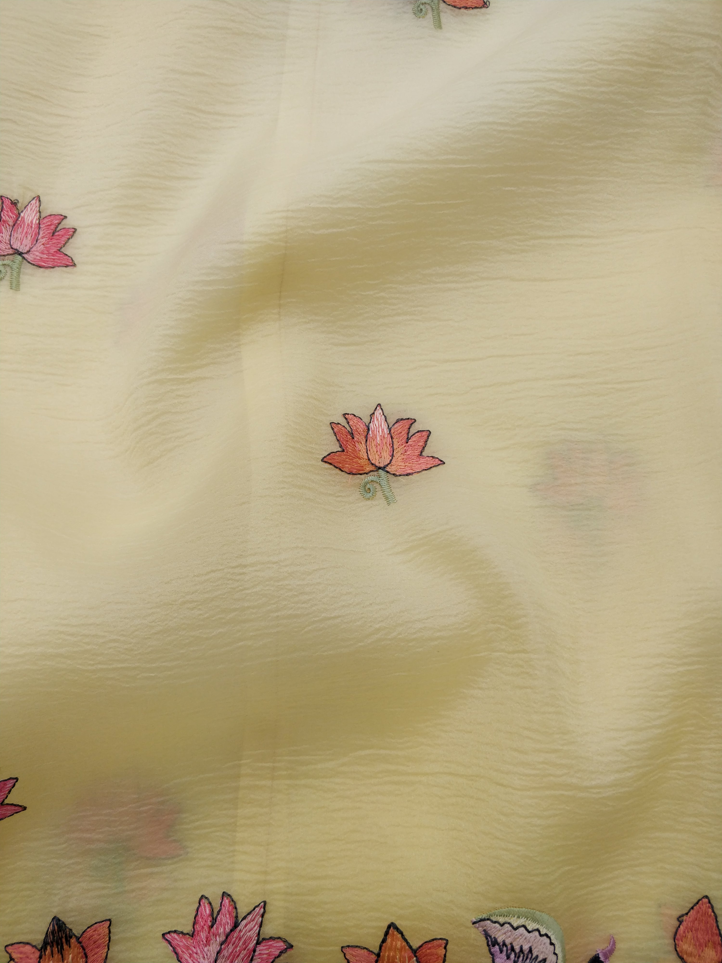 Yellow Tissue Pichwai Buti Banarasi Saree With Embroidery