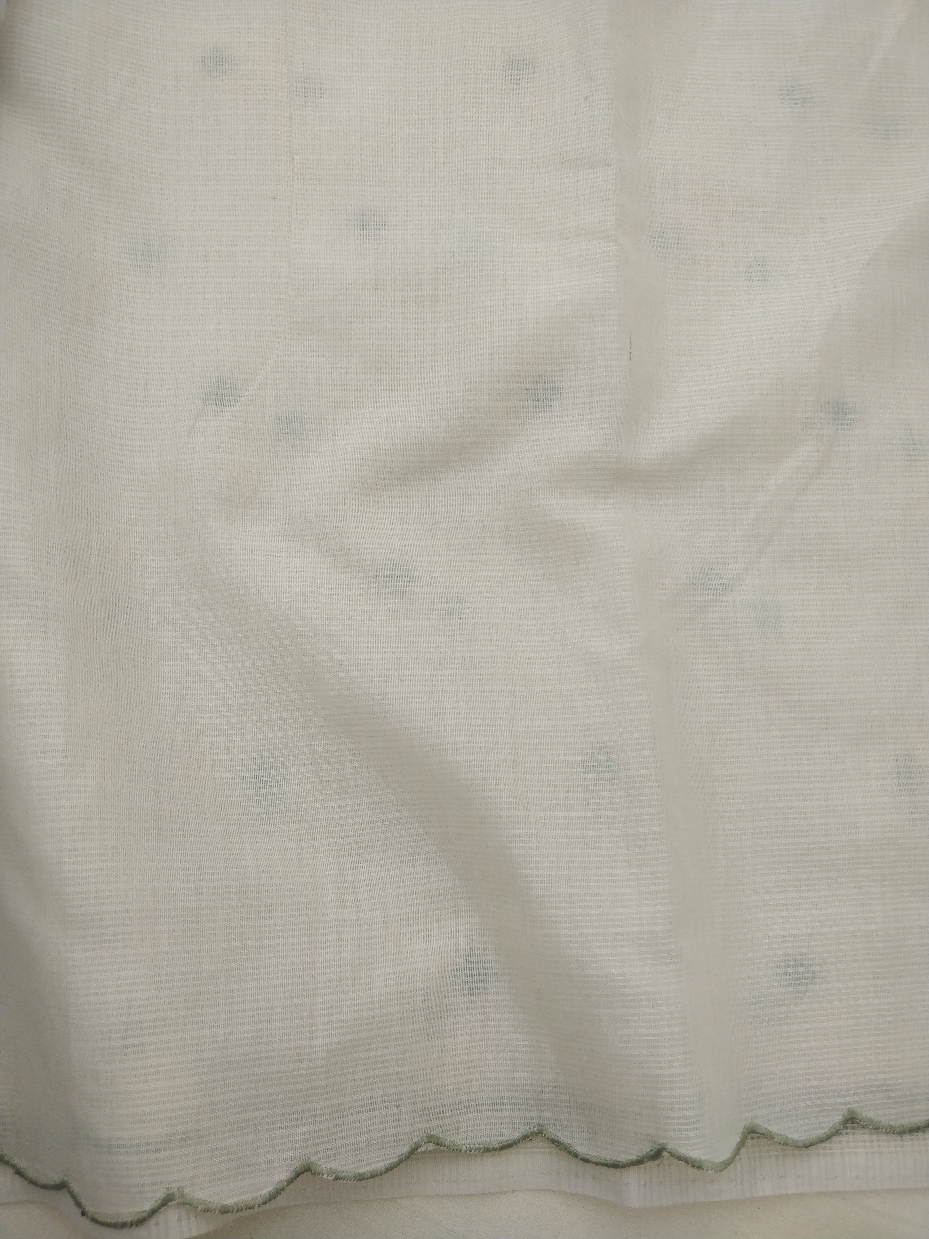 Ivory Kota With Floral Applique Saree