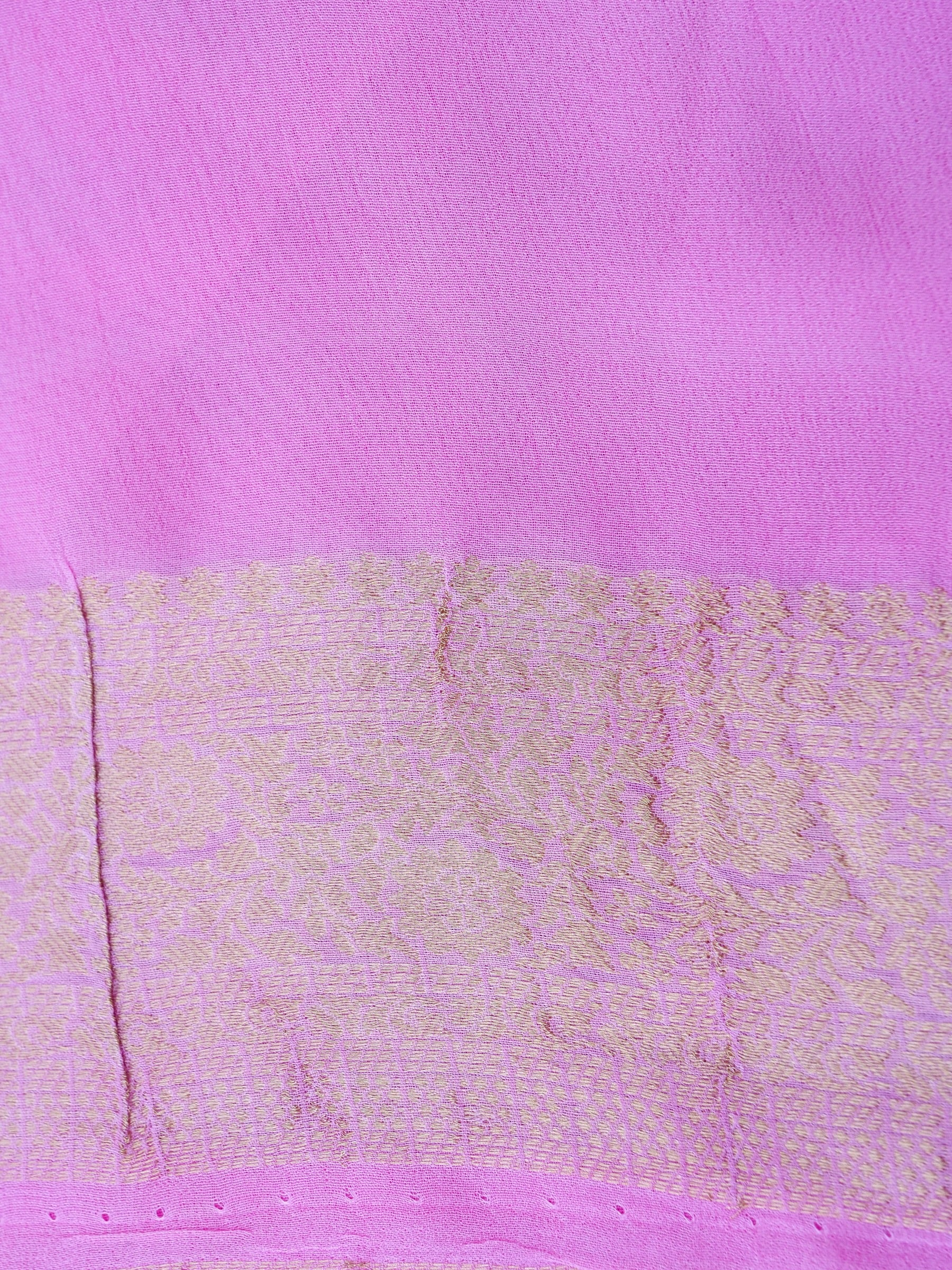 Pink Georgette Silk Buti Banarasi Saree