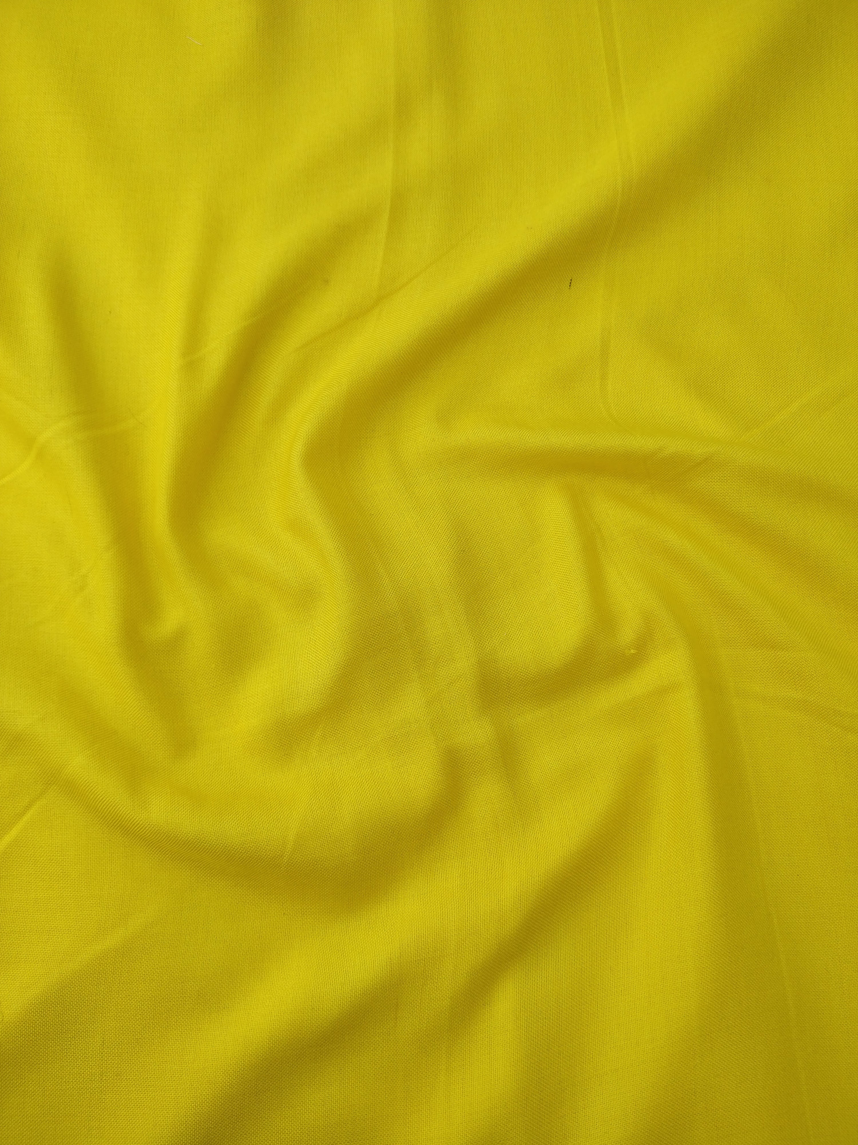 1.15 m Yellow Handwoven Pure Cotton Silk Fabric