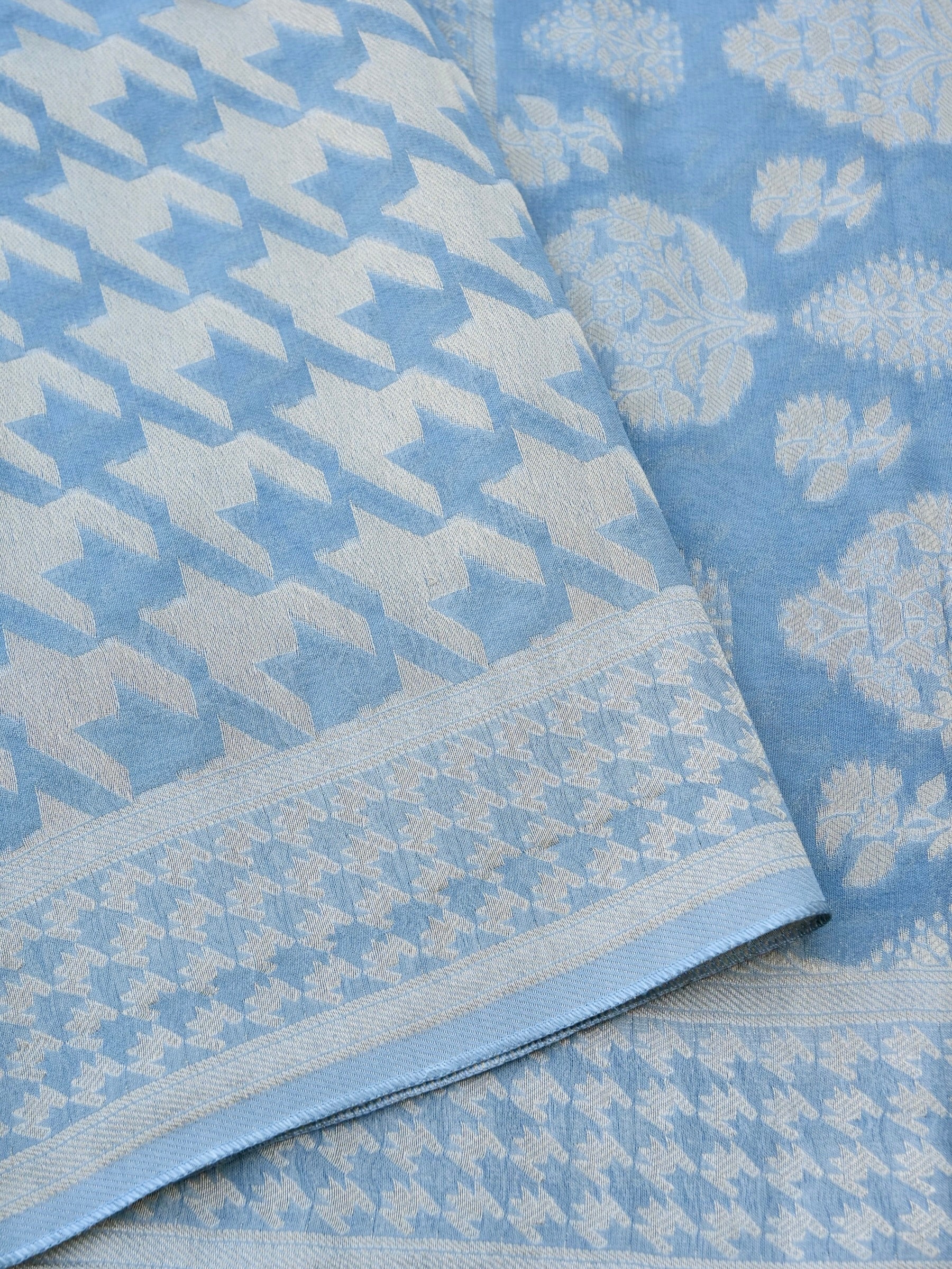 Grey Georgette Silk Banarasi Saree