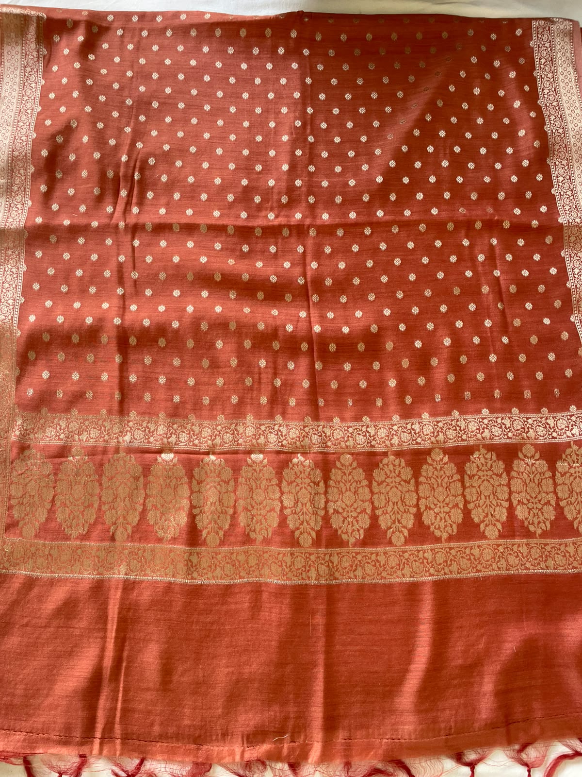 Brown Pure Munga Silk Dupatta