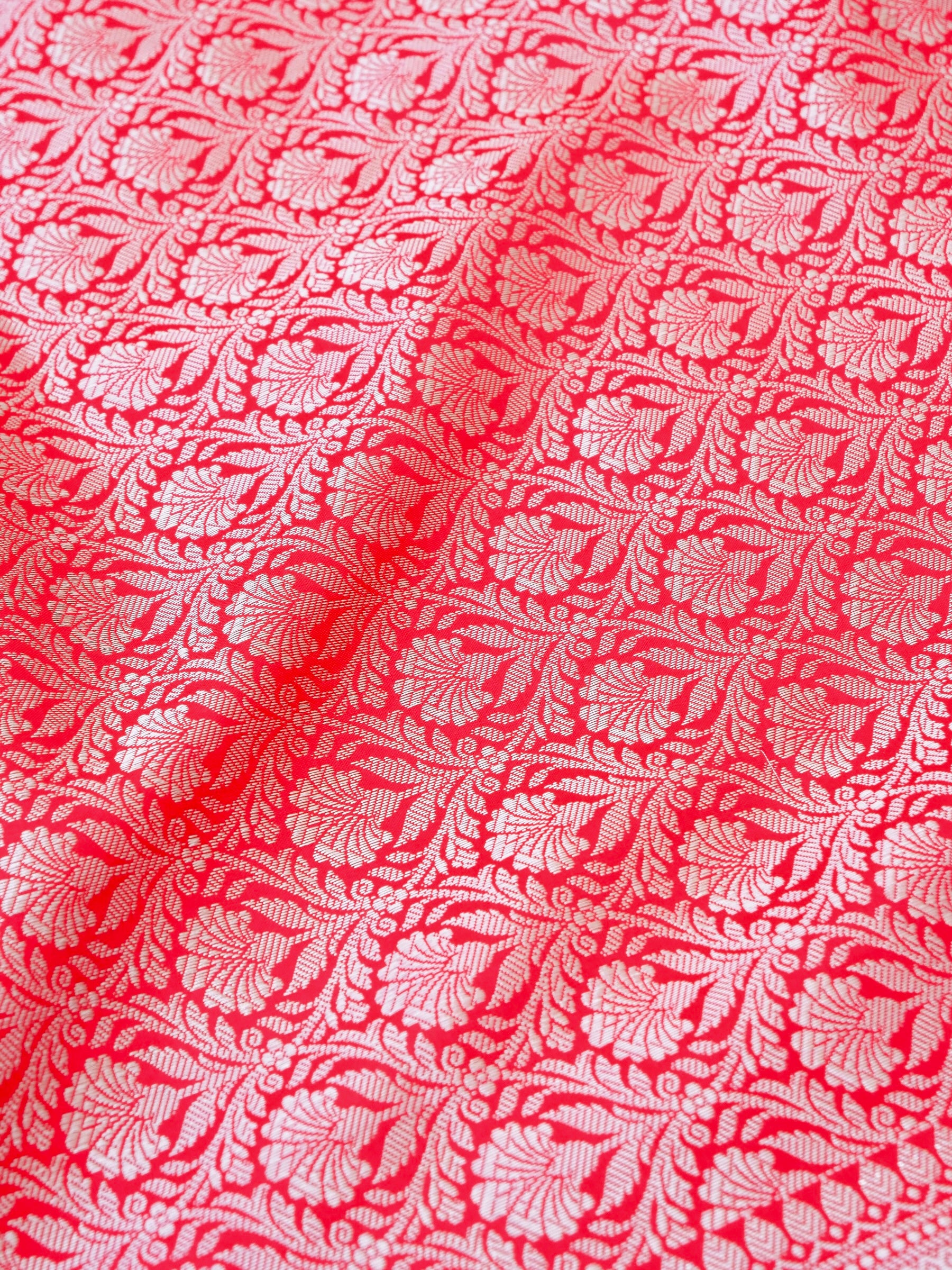 Red Kataan Silk Meena Jangla Banarasi Saree