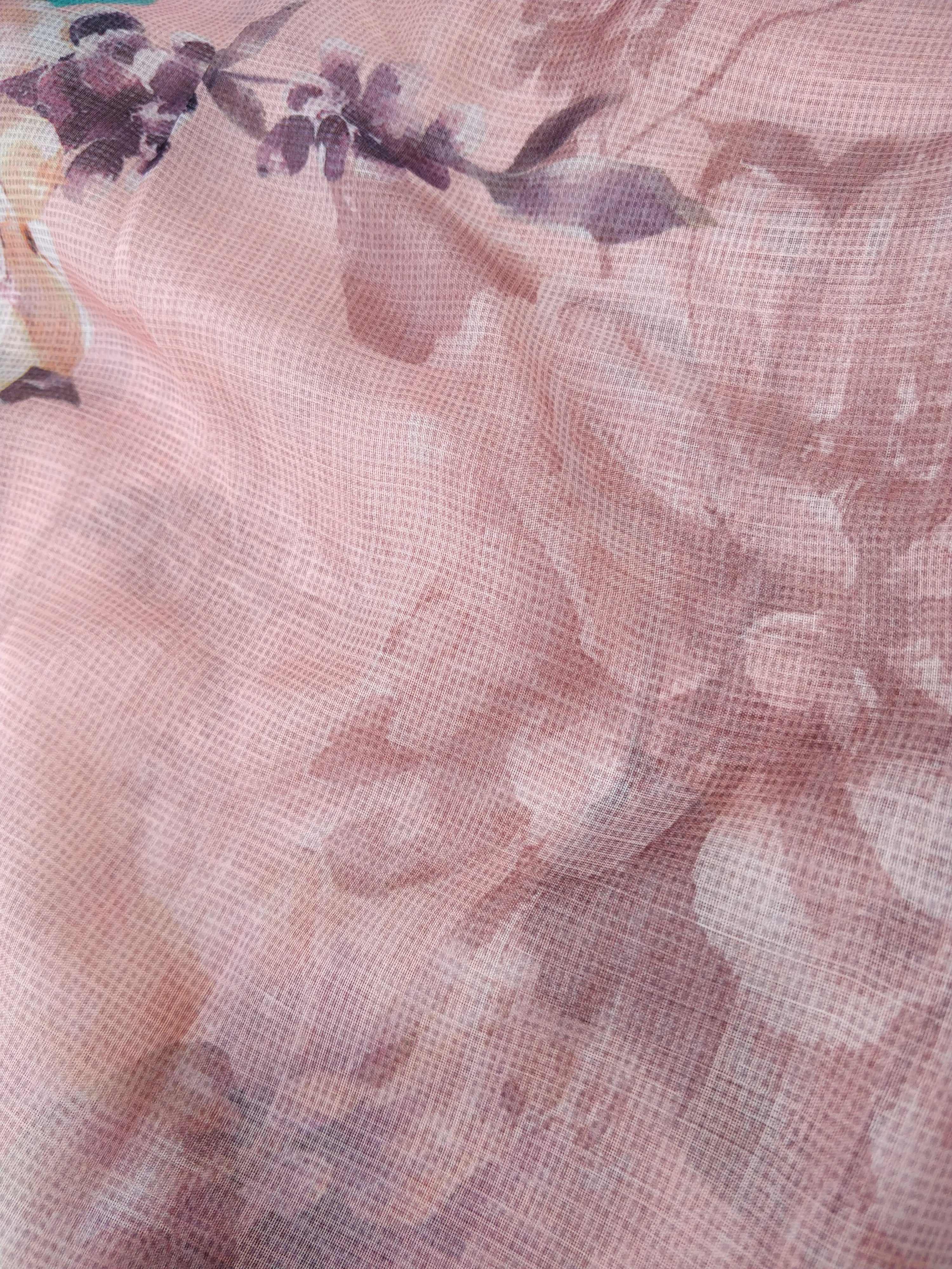 Pink Organza Silk Digital Print Banarasi Saree