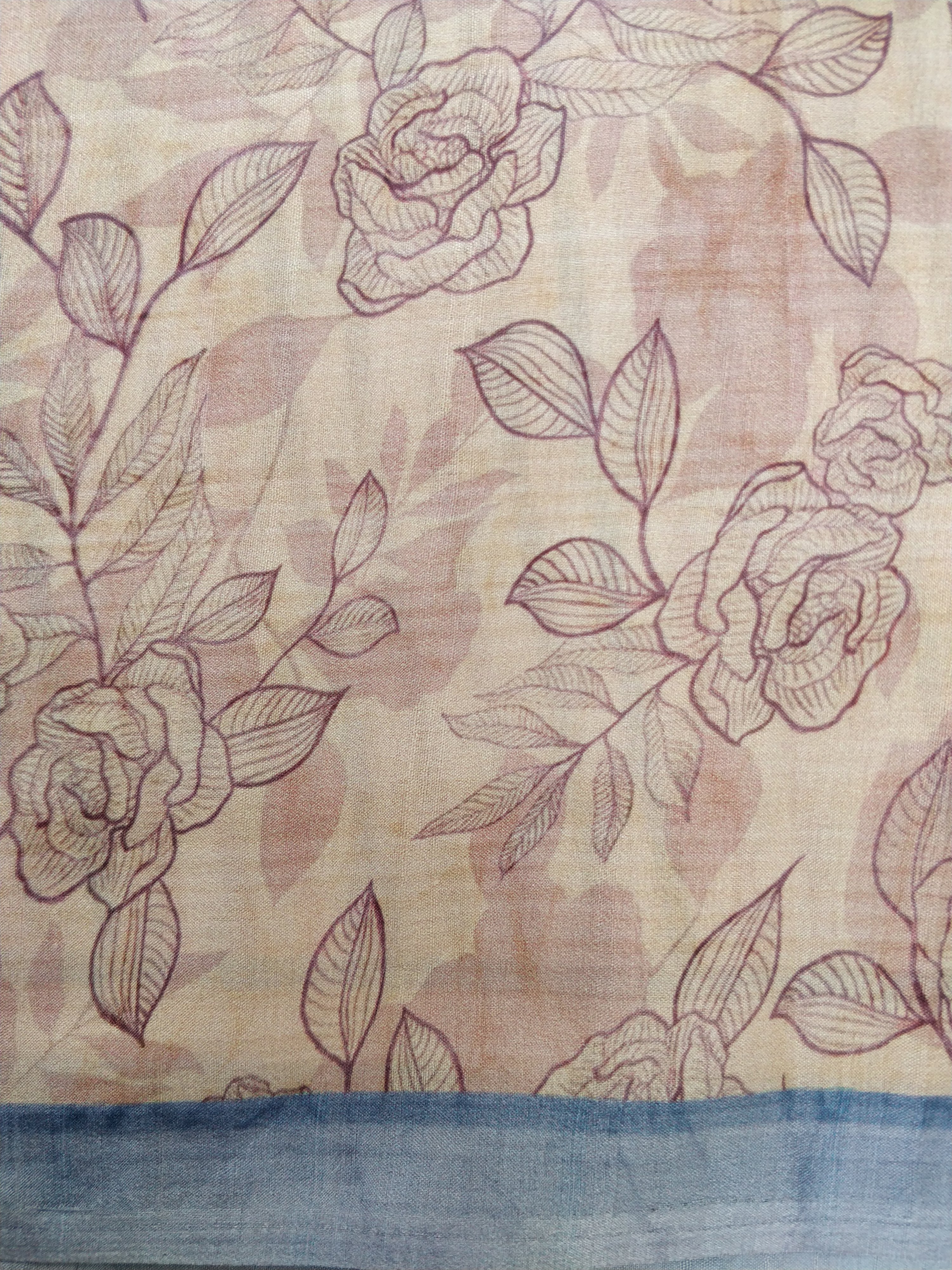 Striped Soft Crepe Silk Digital Print Banarasi Saree