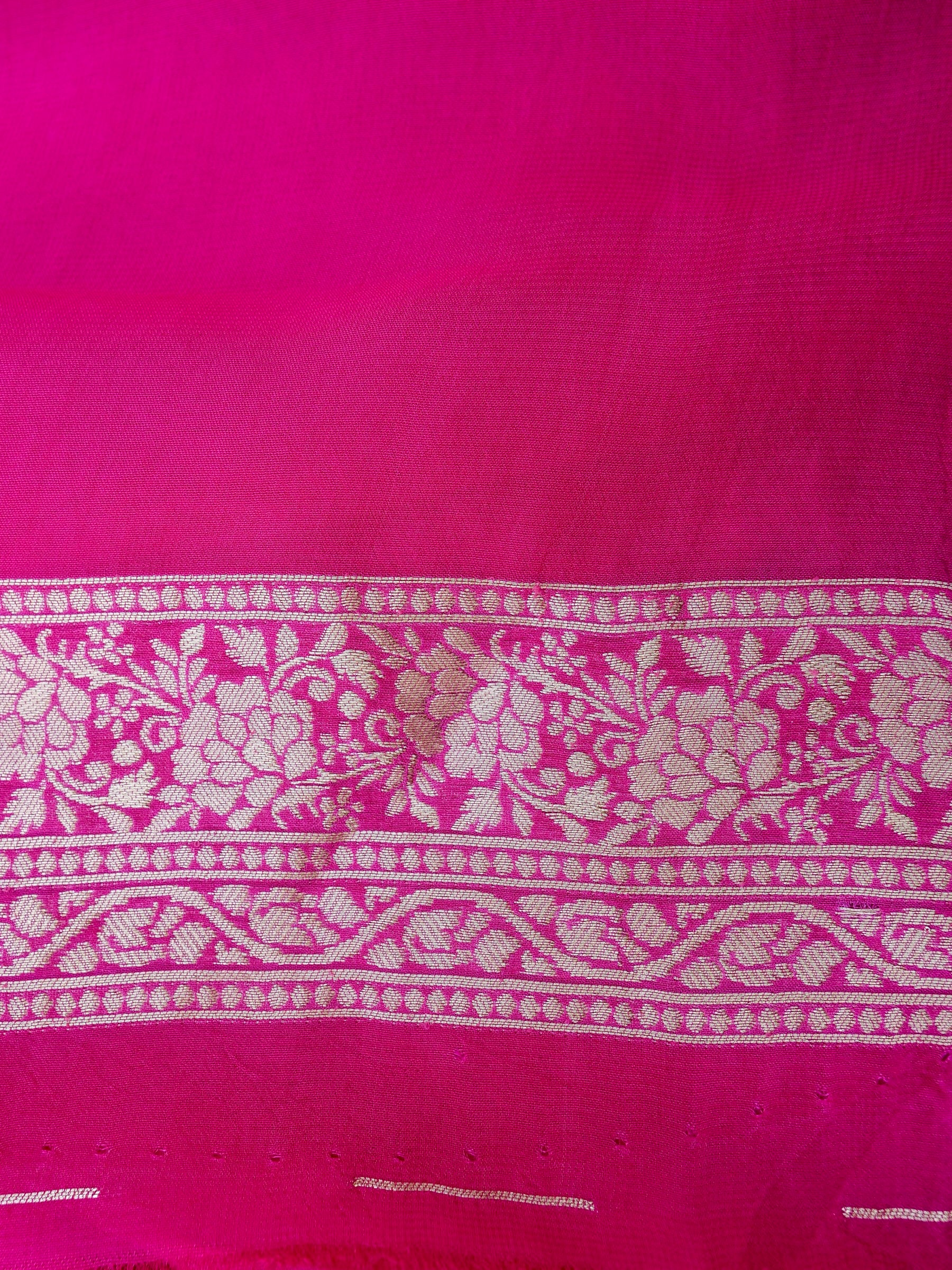 Pink Georgette Silk Jangla Banarasi Saree