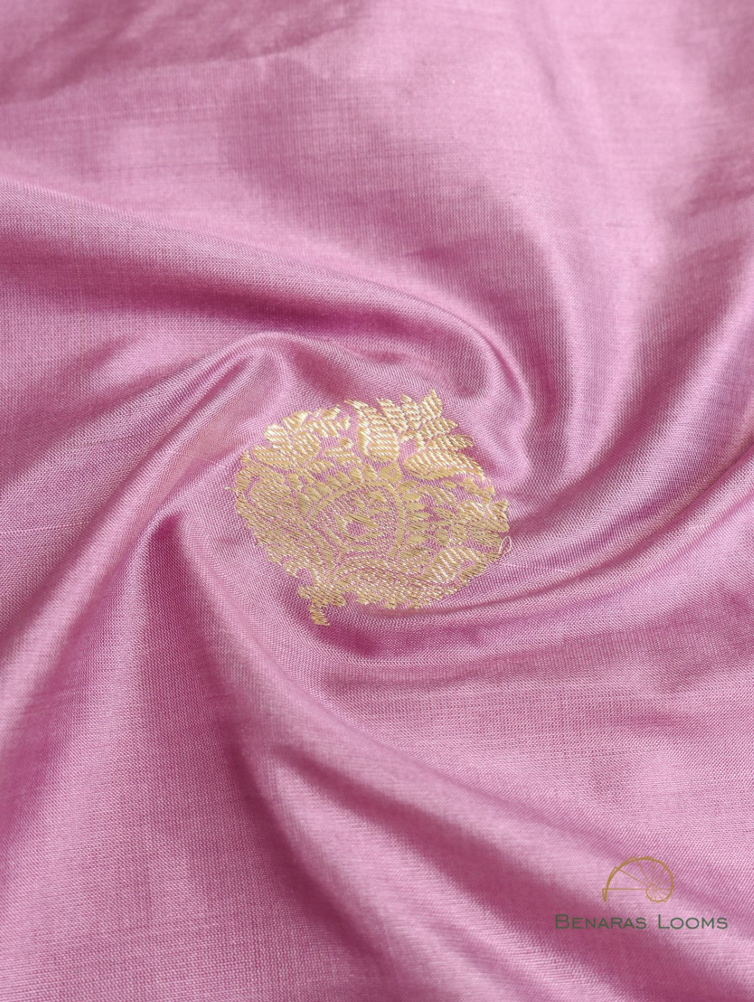 Mauve Handwoven Pure Silk Banarasi Fabric