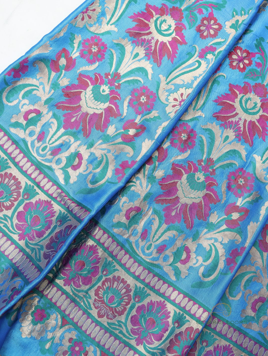 Swara Blue Handwoven Pure Silk Banarasi Lehenga