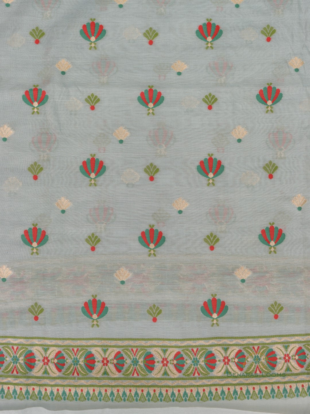 Gray Cotton Silk Three Piece Unstitched Suit Fabric