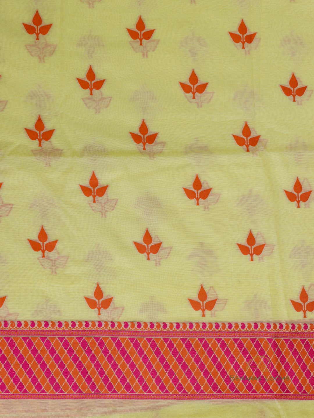 Yellow Cotton Silk Three Piece Unstitched Suit Fabric
